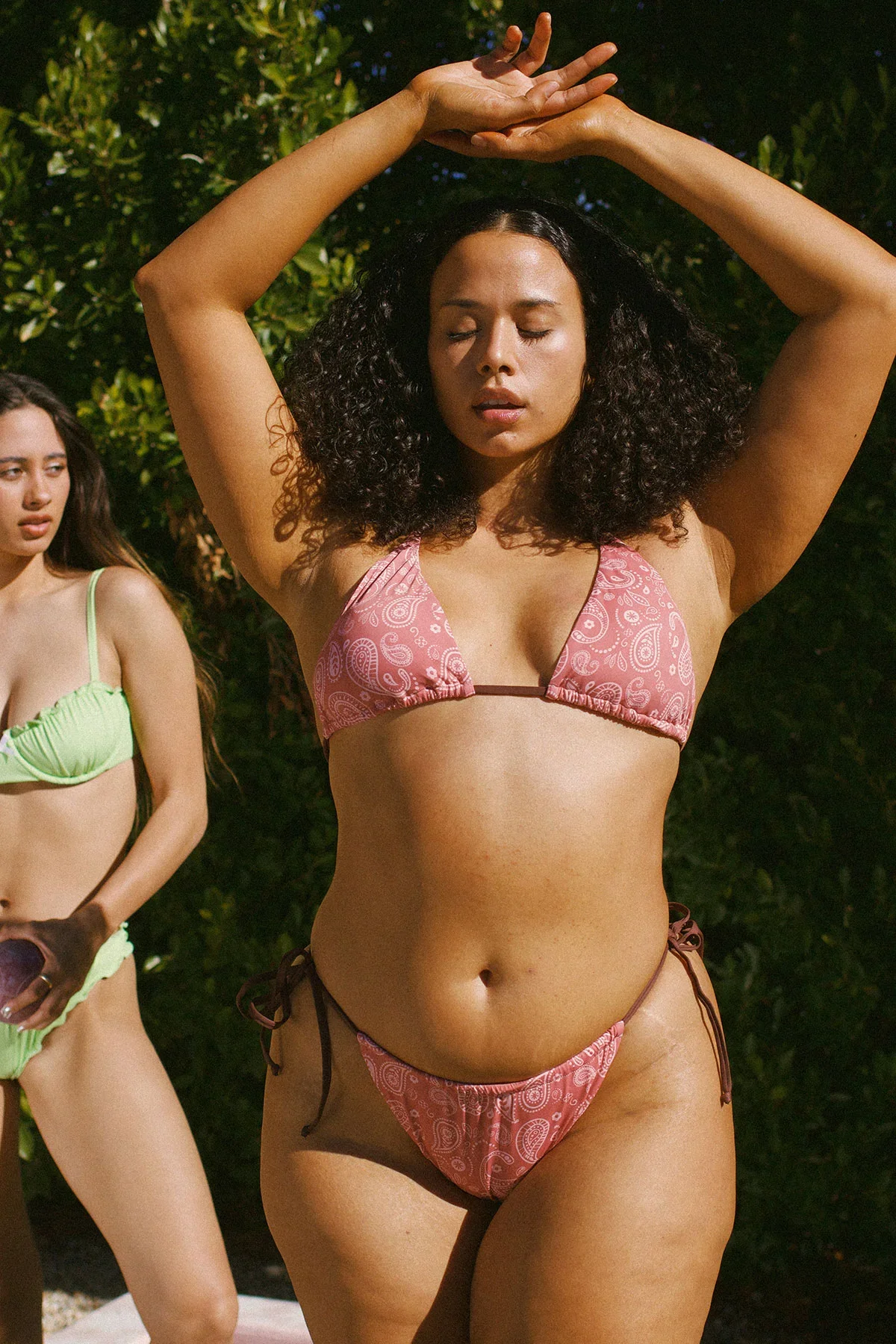 Palm Tie Back Triangle Bikini Top