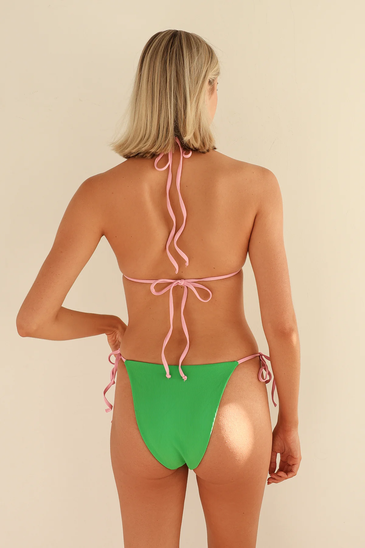 Palm Tie Back Triangle Bikini Top