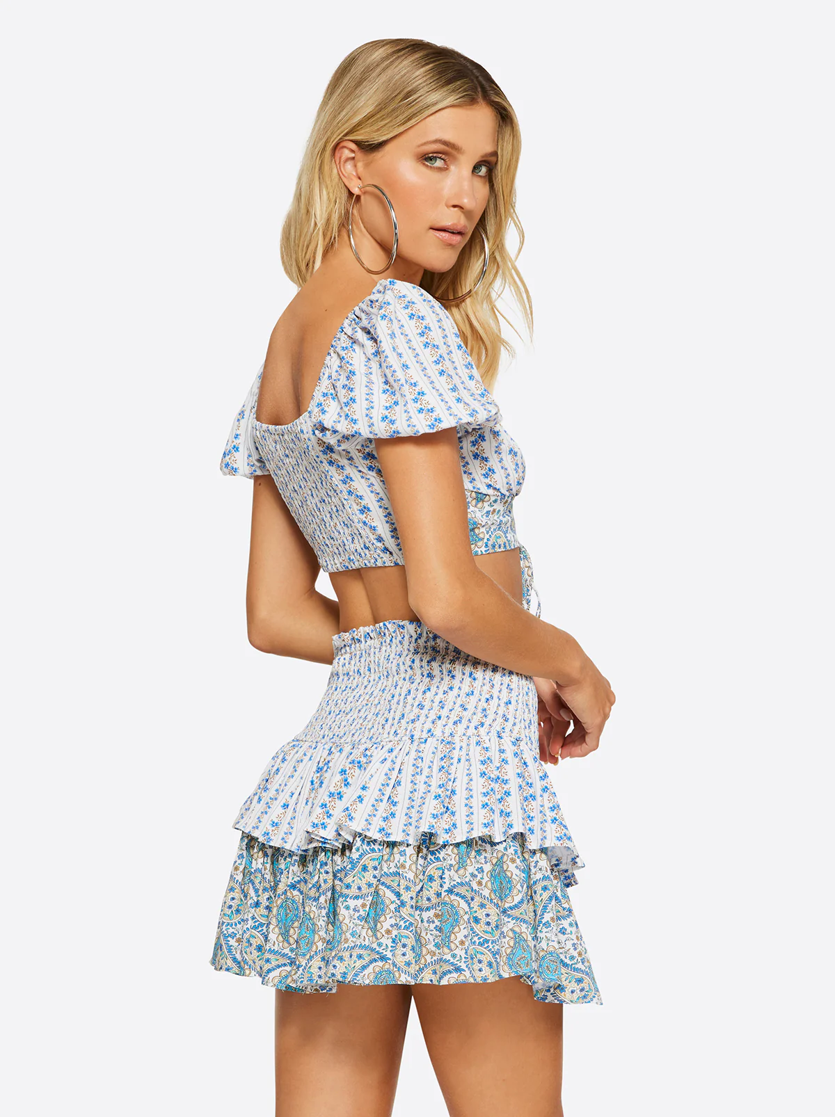 Sweetness Overload Puff Sleeve Top in White Multi