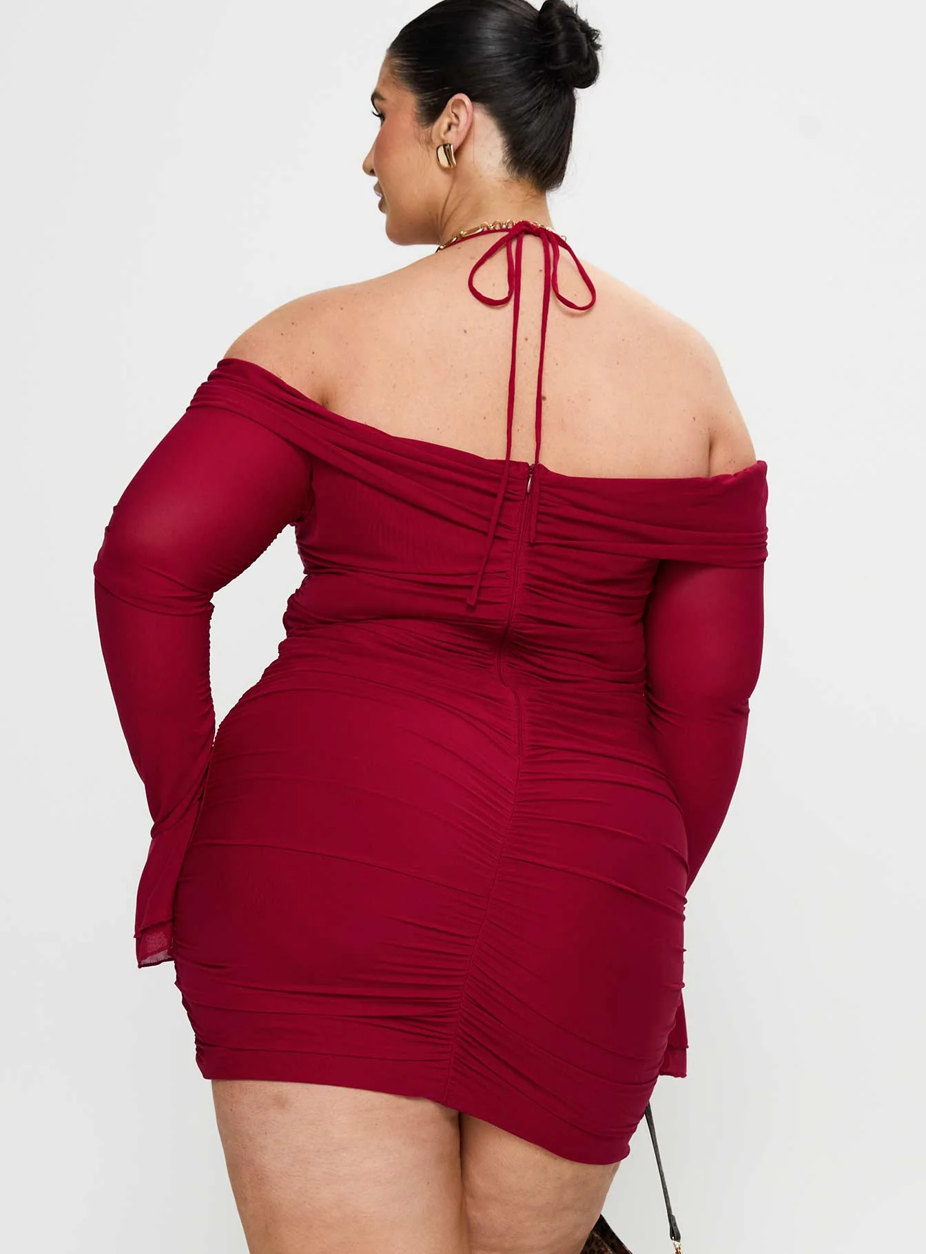 Taylon Off The Shoulder Mini Dress Red Curve
