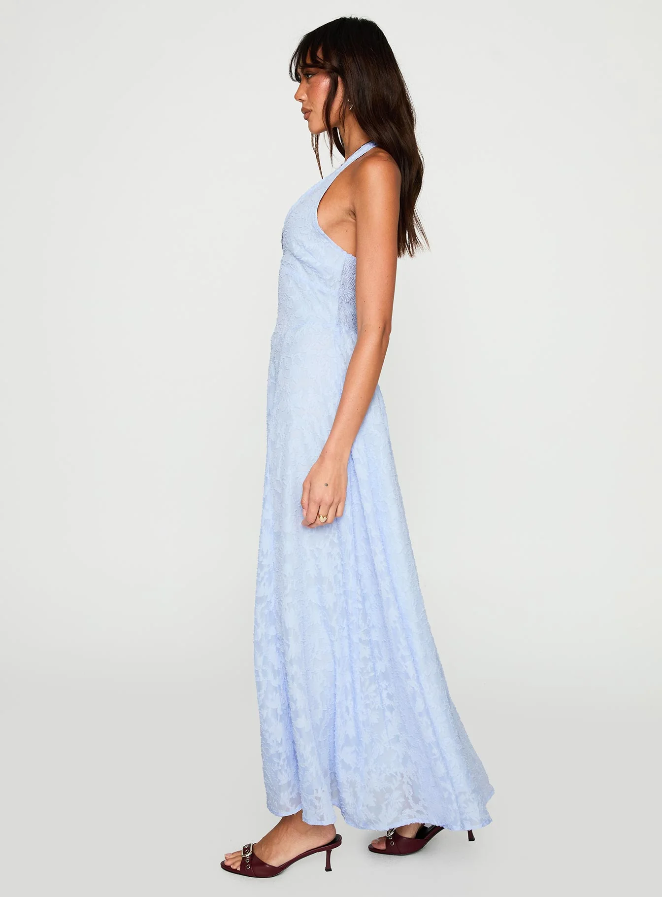 Hours In Silence Drop Waist Maxi Dress Blue