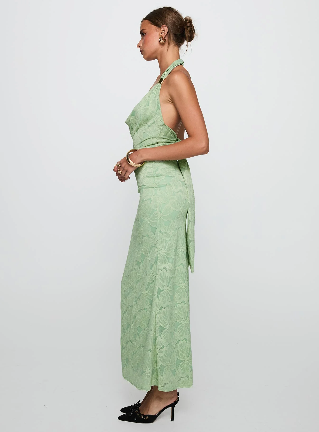 Starfall Halter Maxi Dress Sage