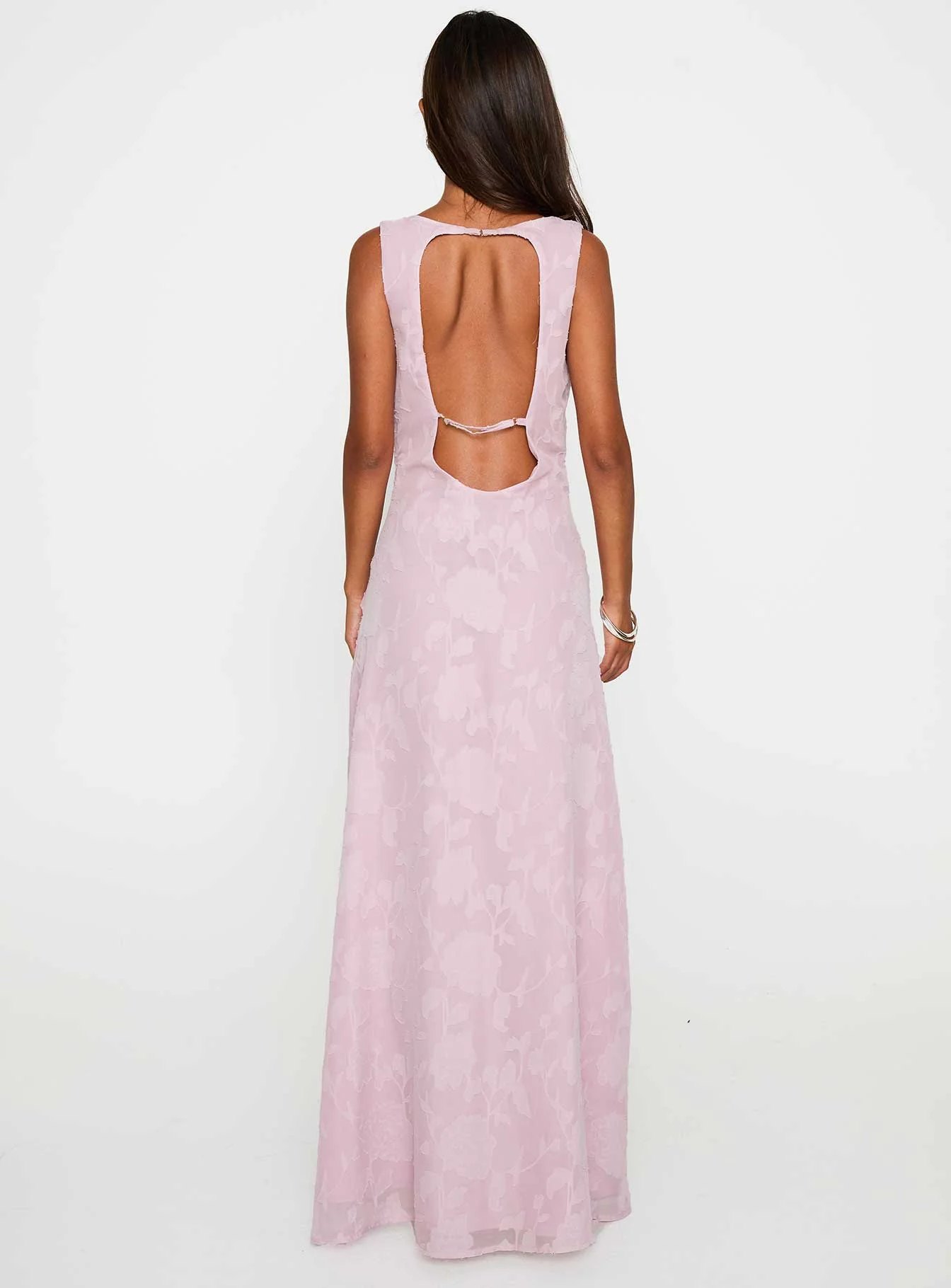 Frederica Plunge Burnout Maxi Dress Mauve