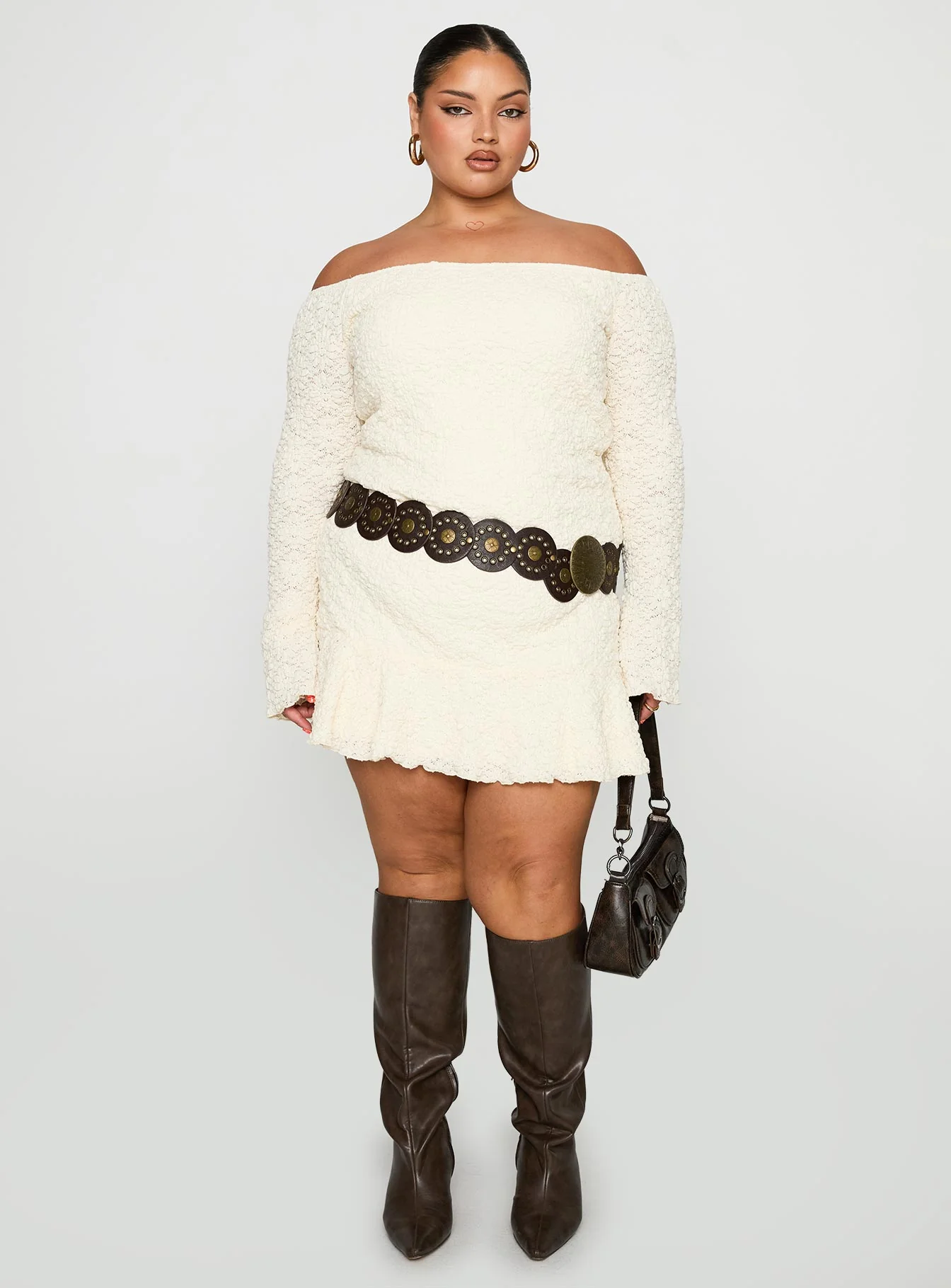 Vancesca Strapless Mini Dress Cream Curve