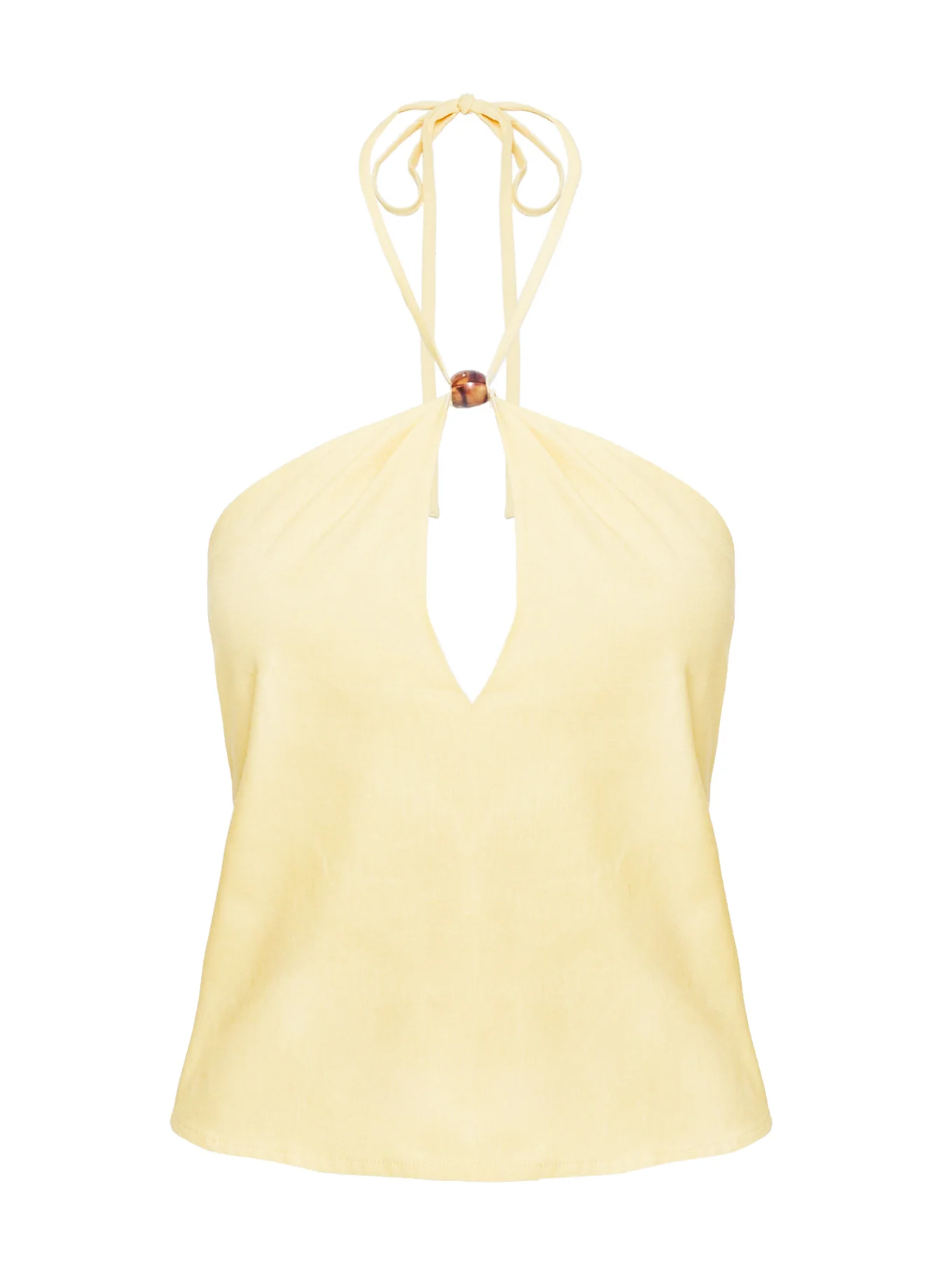 Santorini Crush Bead Detail Top Lemon