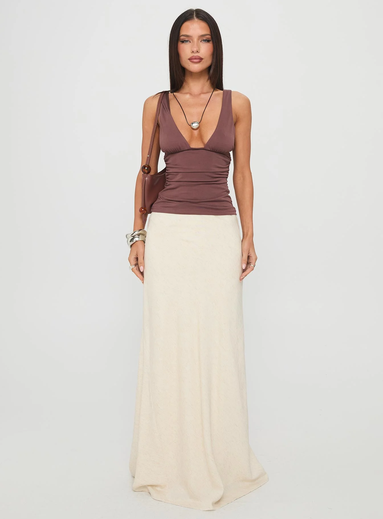 Sublime Ruched Top Brown