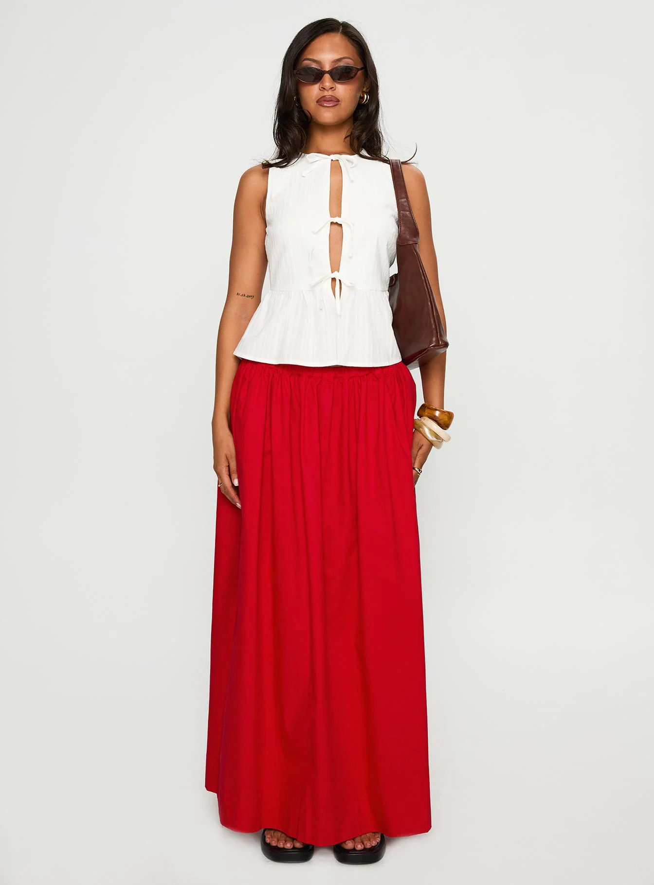 Rosellah Tie Up Top White