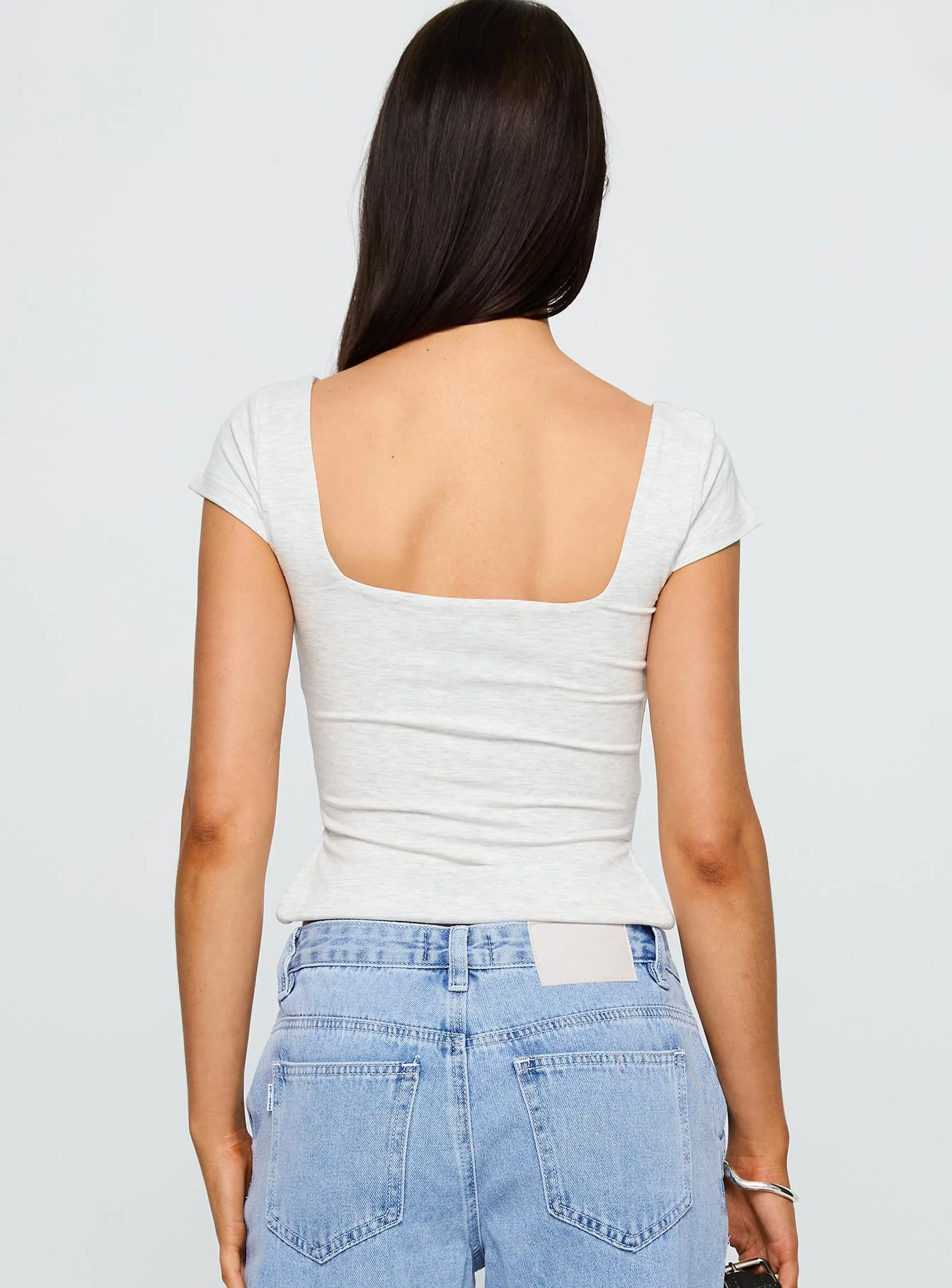 Rehna Short Sleeve Top Grey Marle