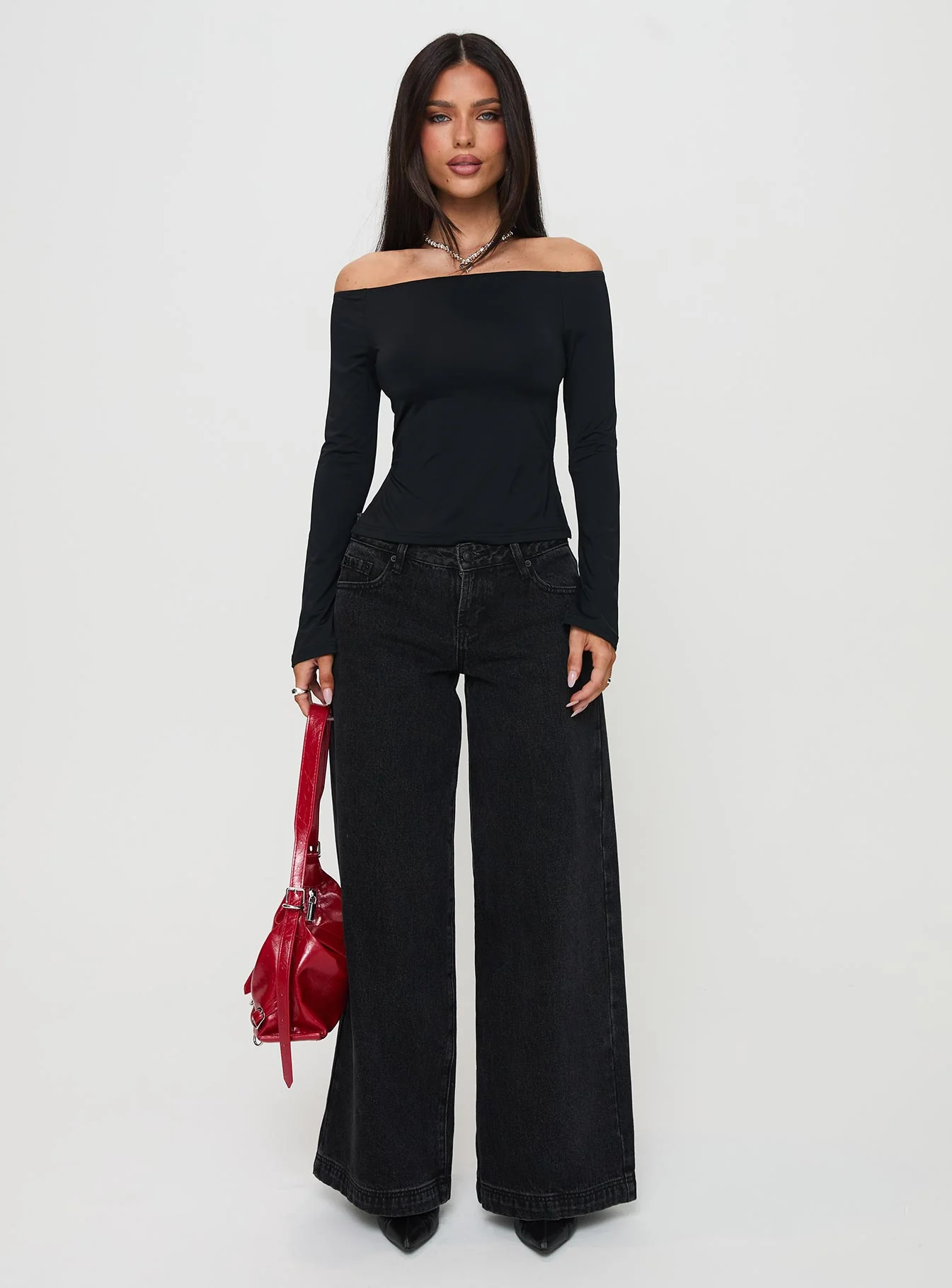 Maestro Off The Shoulder Top Black