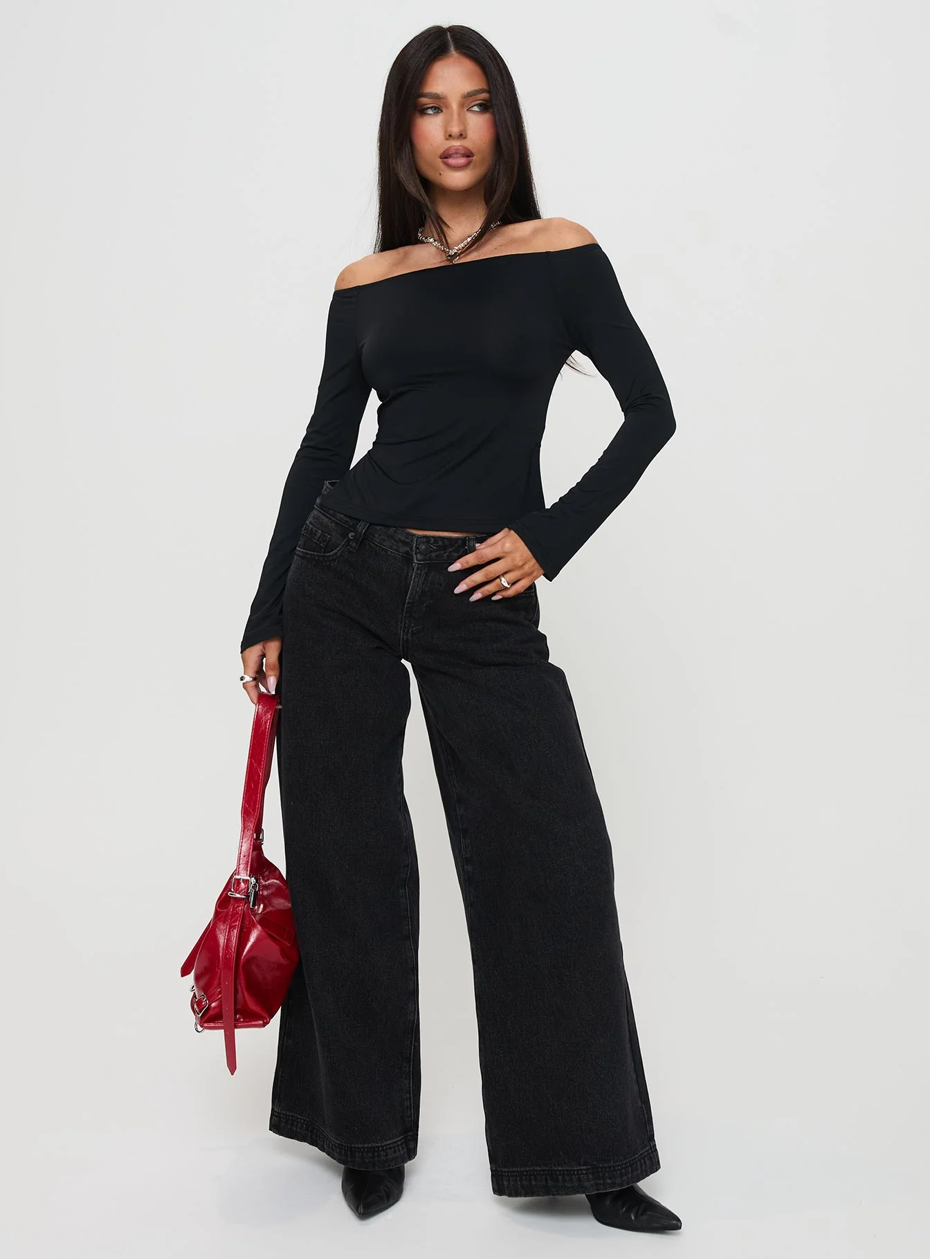 Maestro Off The Shoulder Top Black