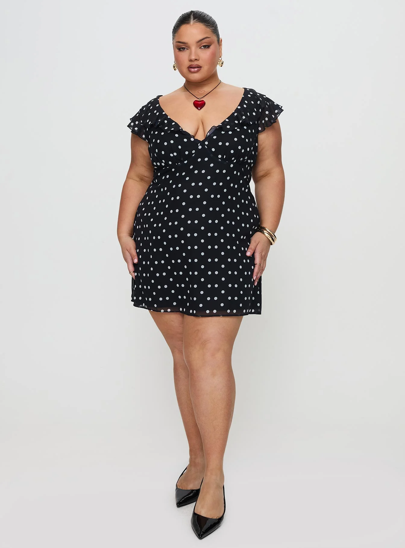 I Guess So Mini Dress Black Polka Dot