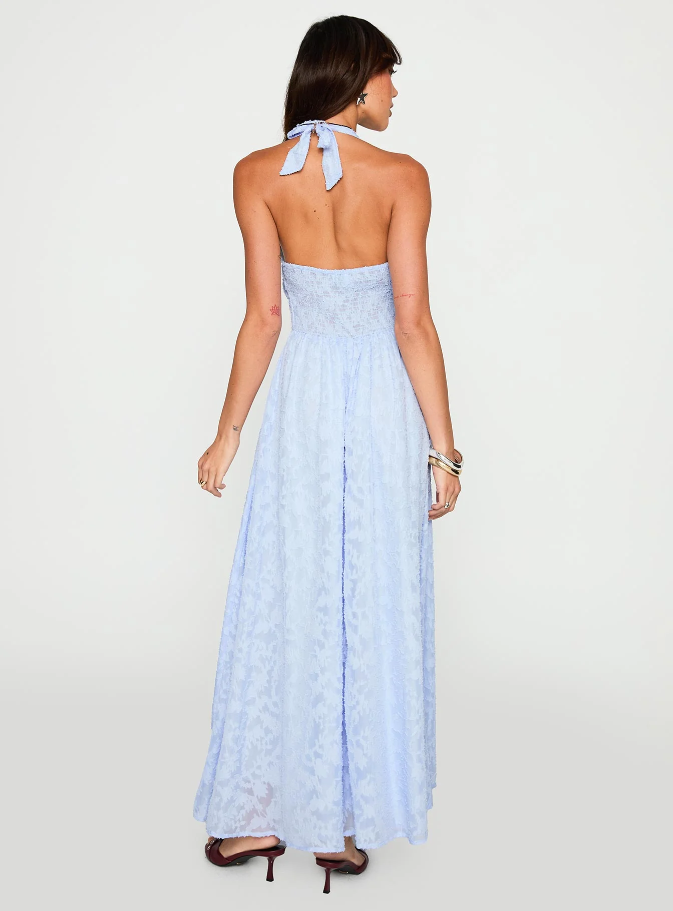 Hours In Silence Drop Waist Maxi Dress Blue