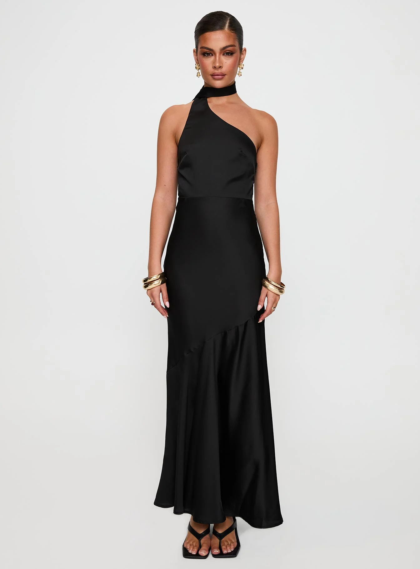 Elixaire Scarf Maxi Dress Black