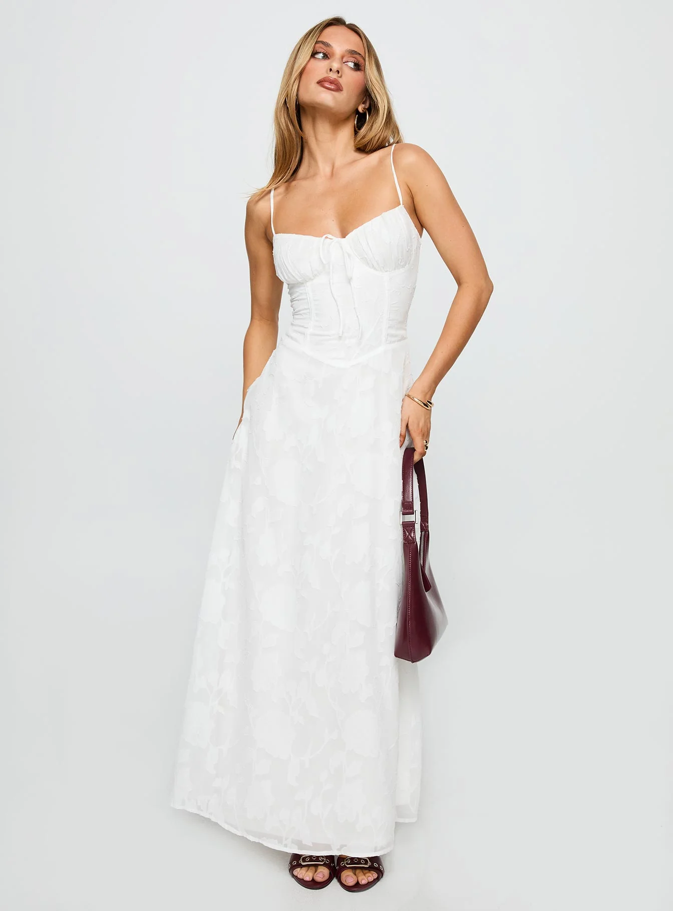 Kosetta Burnout Maxi Dress White