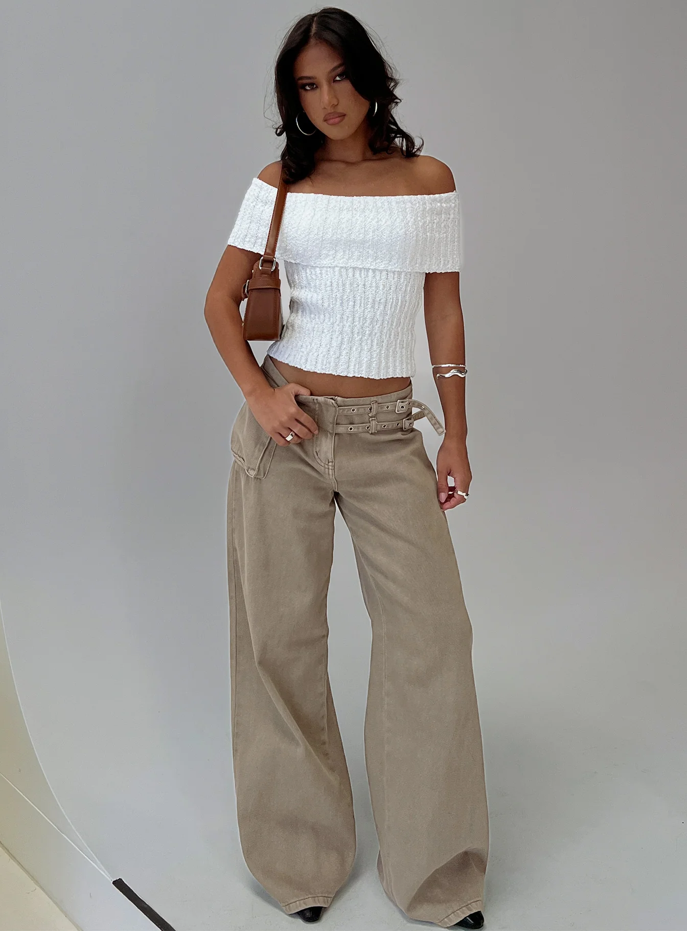 Murmur Off Shoulder Top White