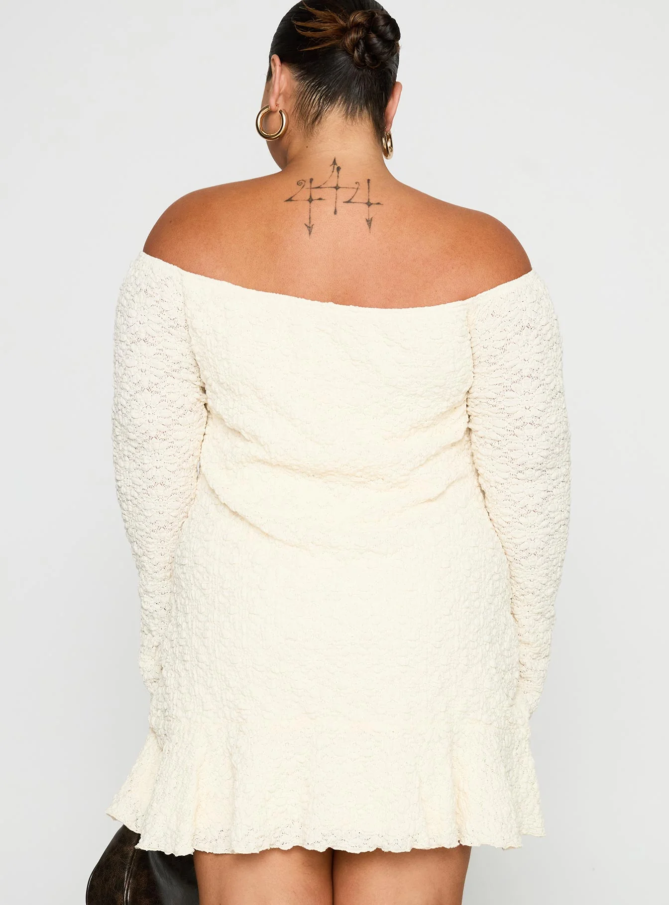 Vancesca Strapless Mini Dress Cream Curve