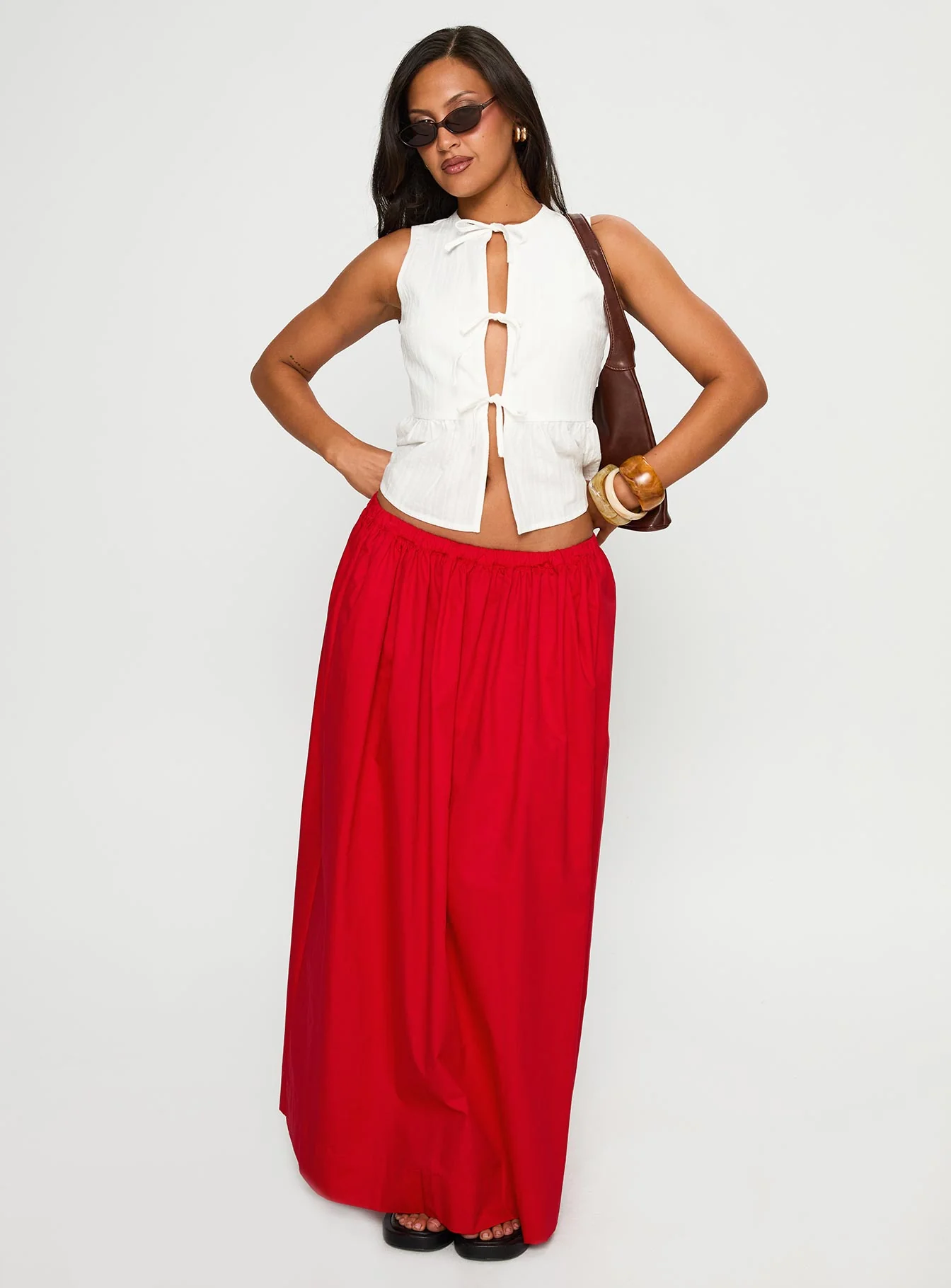 Rosellah Tie Up Top White