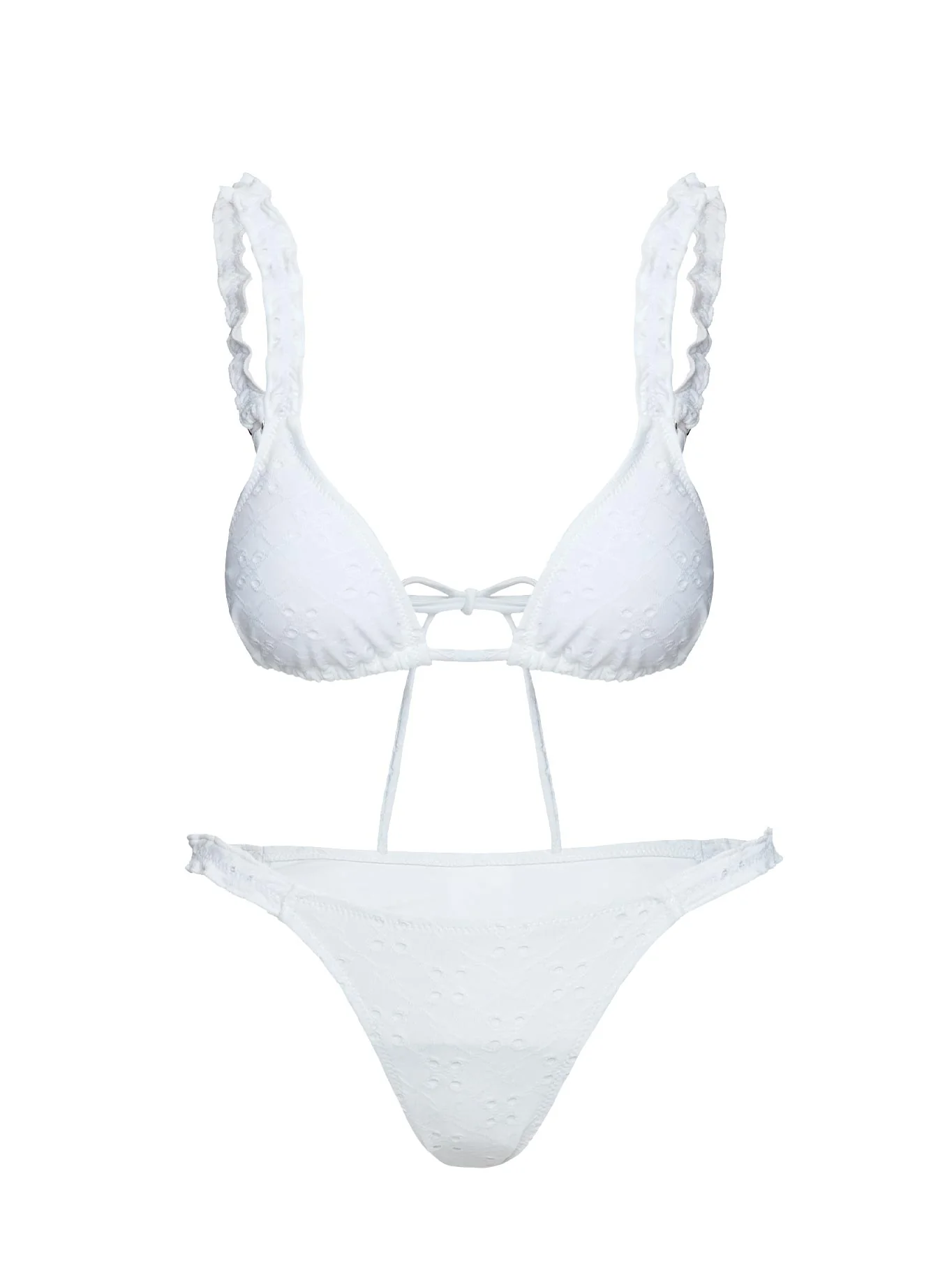 Dazzler Triangle Bikini Top White