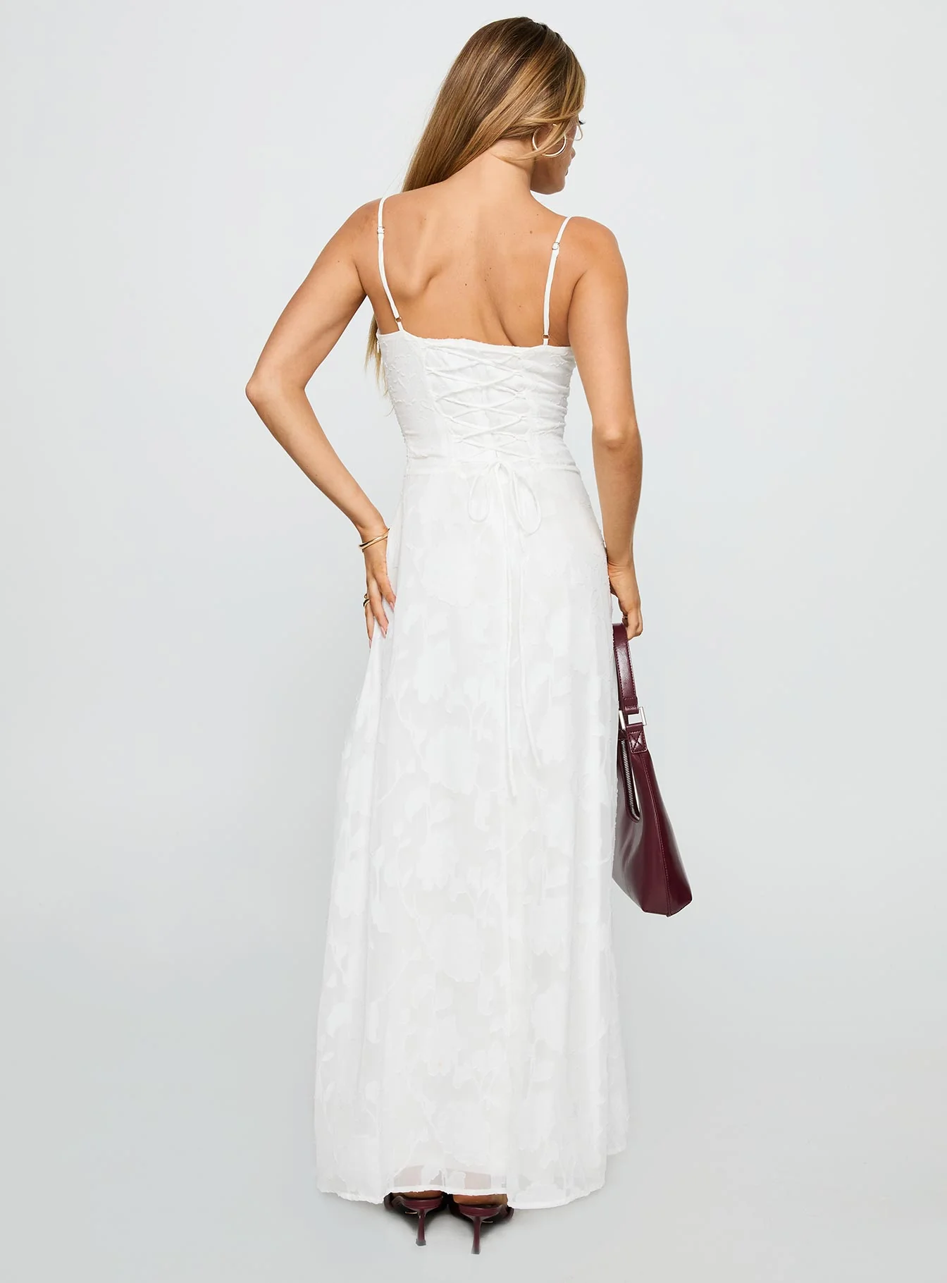 Kosetta Burnout Maxi Dress White