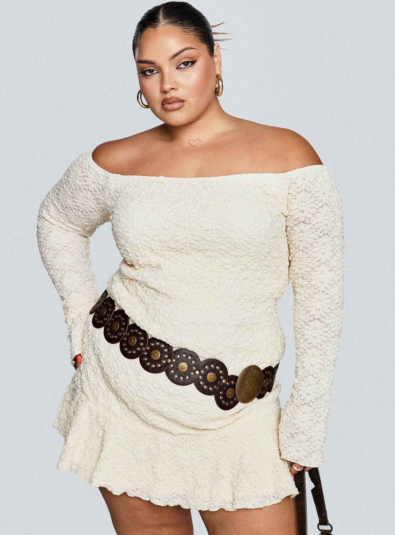 Vancesca Strapless Mini Dress Cream Curve