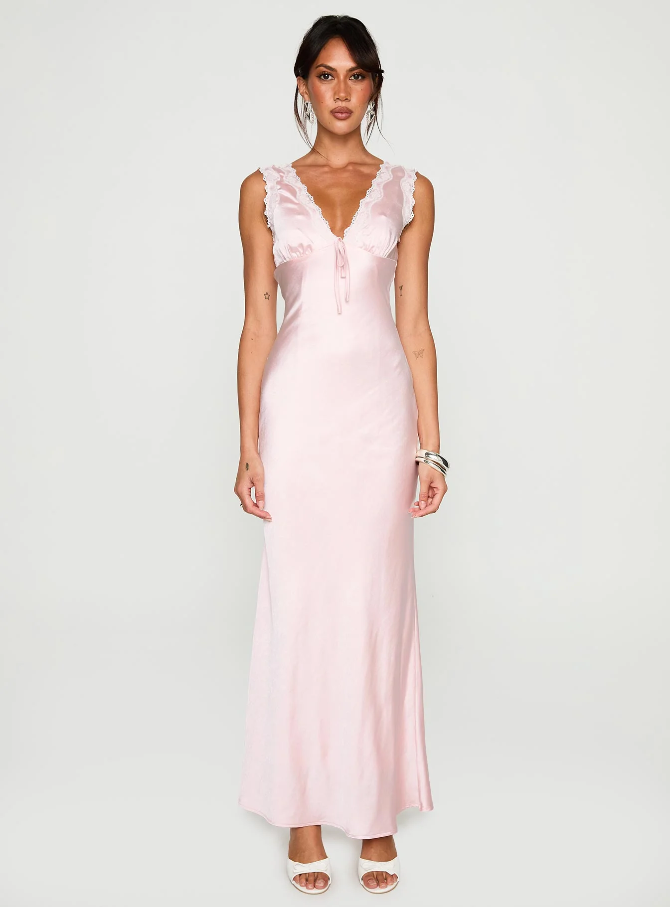 Liliya Lace Maxi Dress Pink