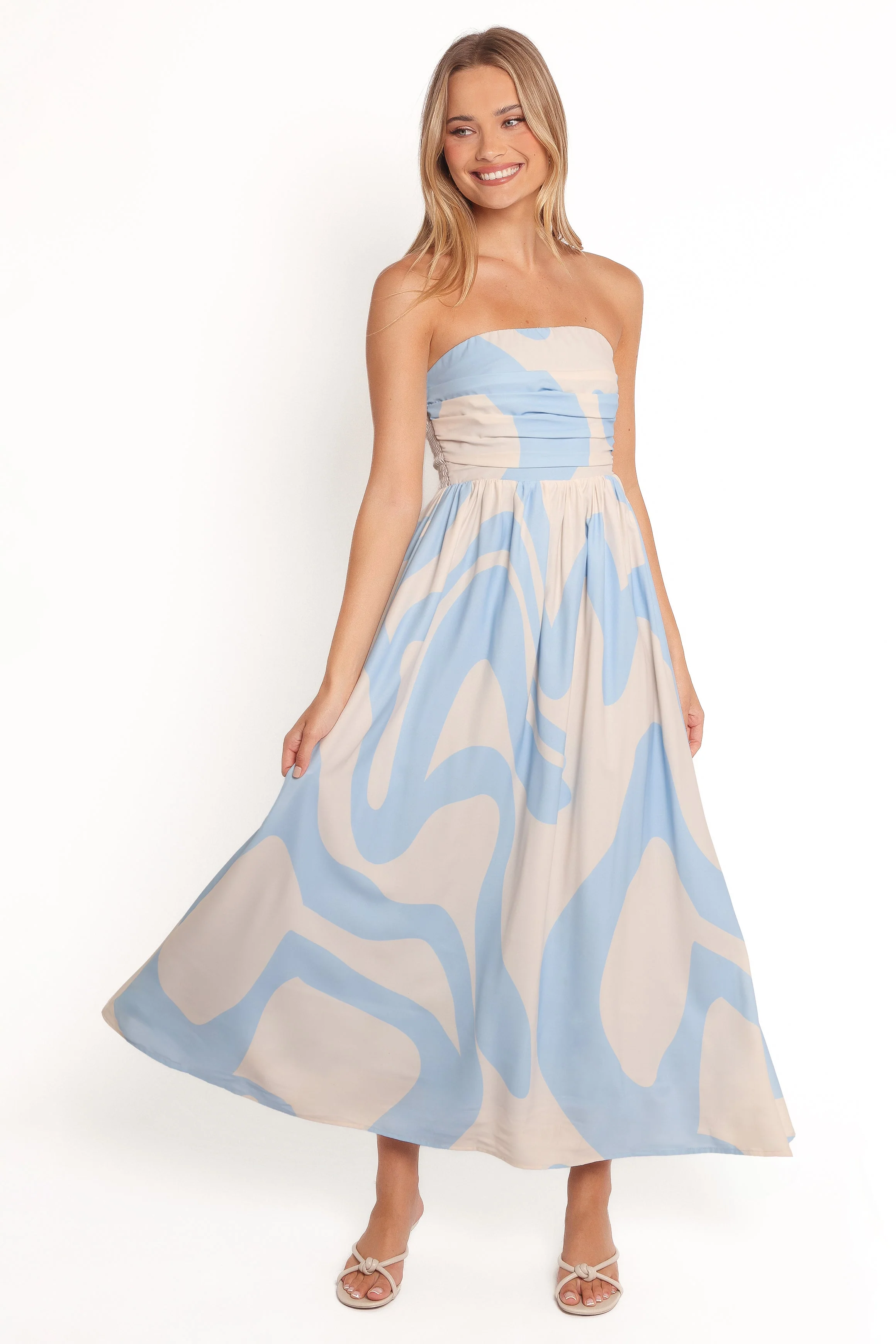 Nesta Maxi Dress - Blue Cream