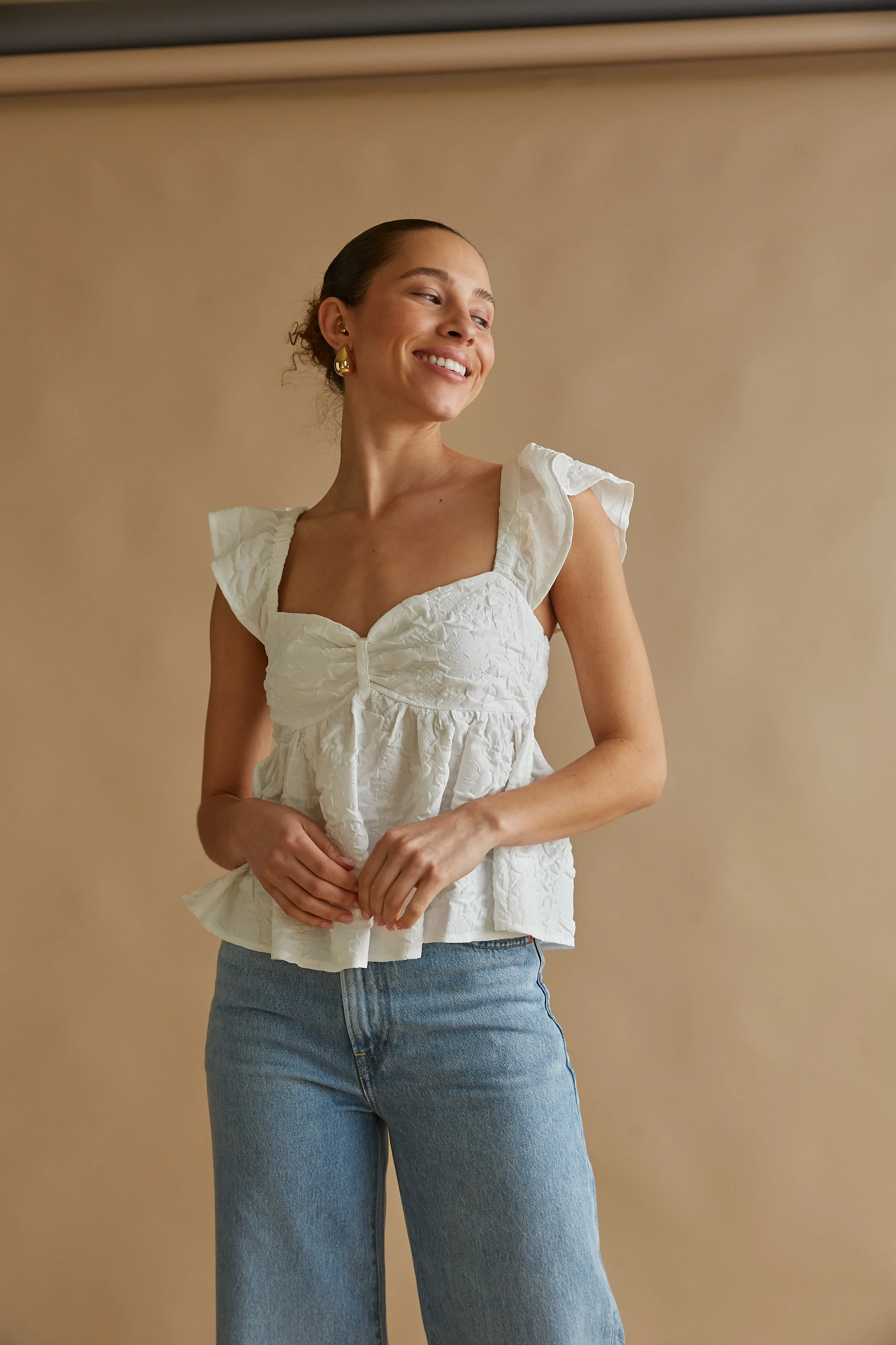 Ashton Ruffle Sleeve Babydoll Top