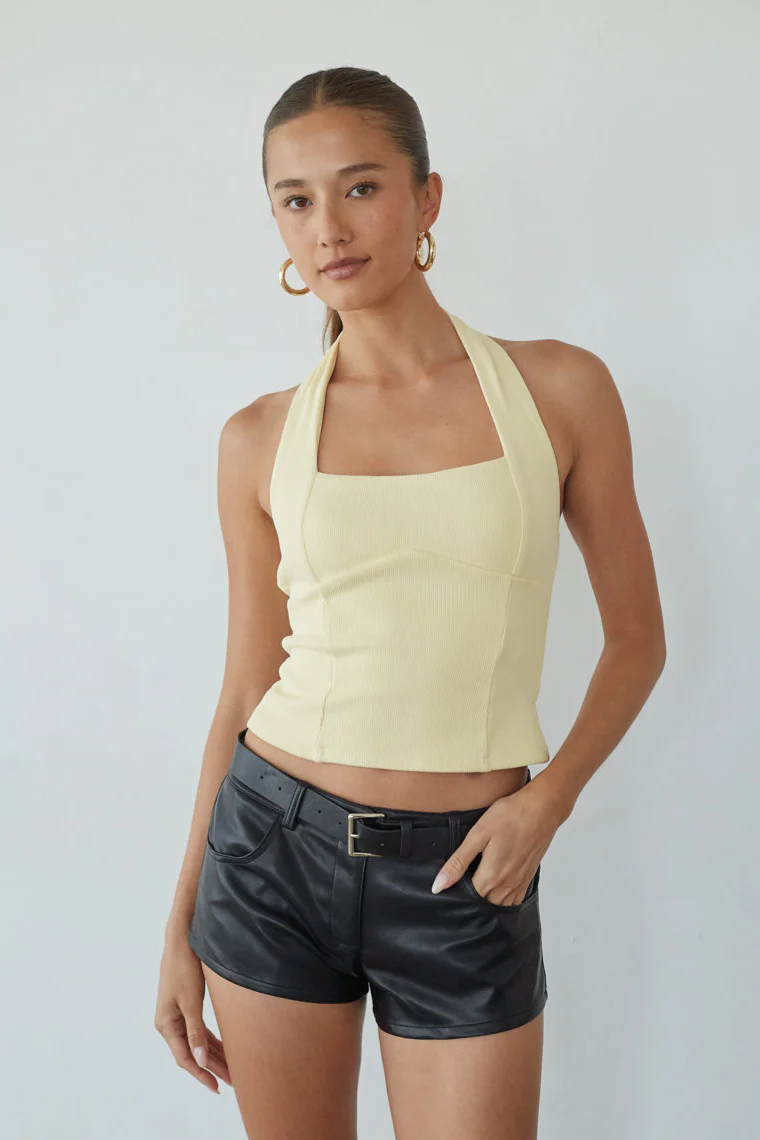 Tavi Ribbed Halter Top