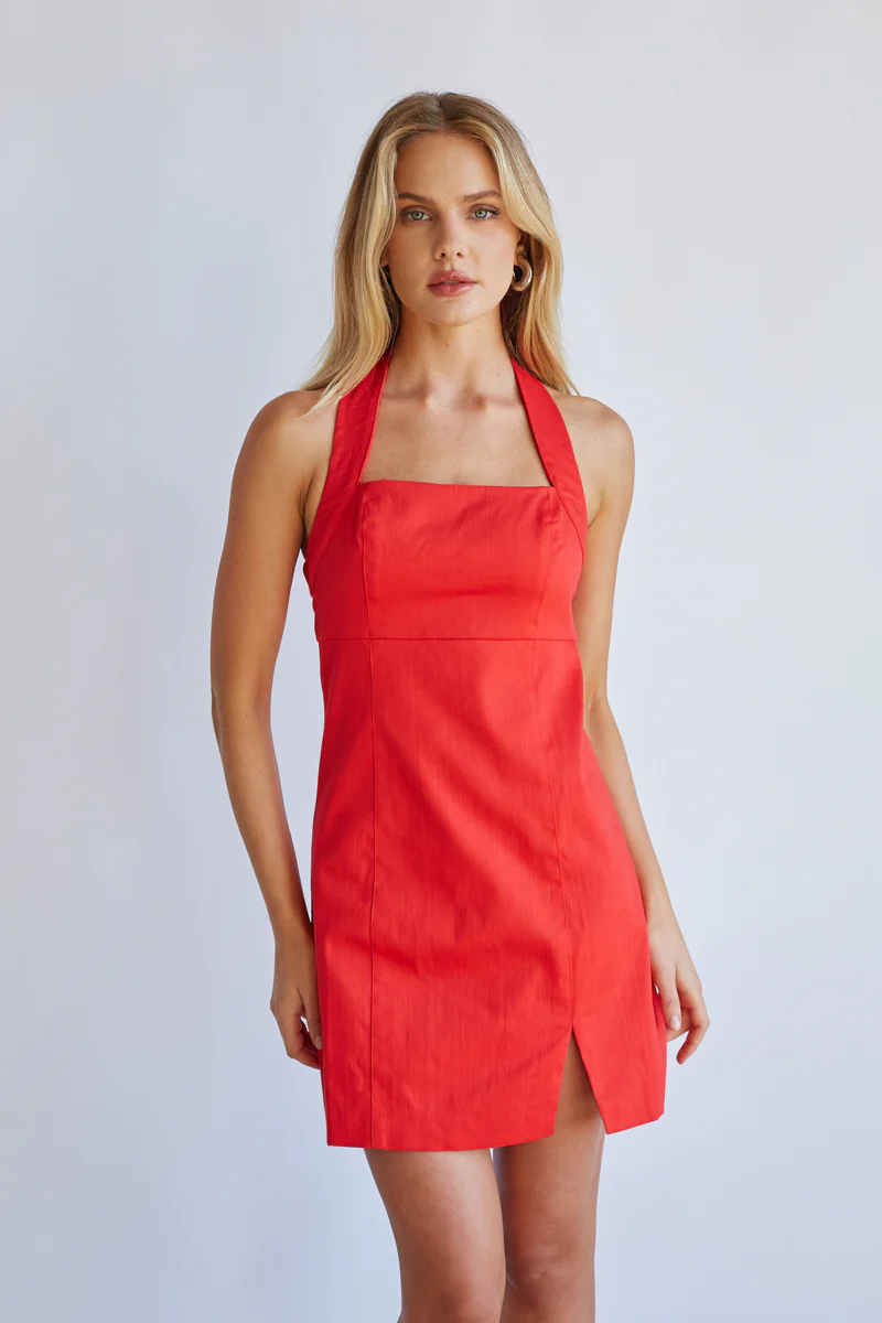 Flora Halter Mini Dress