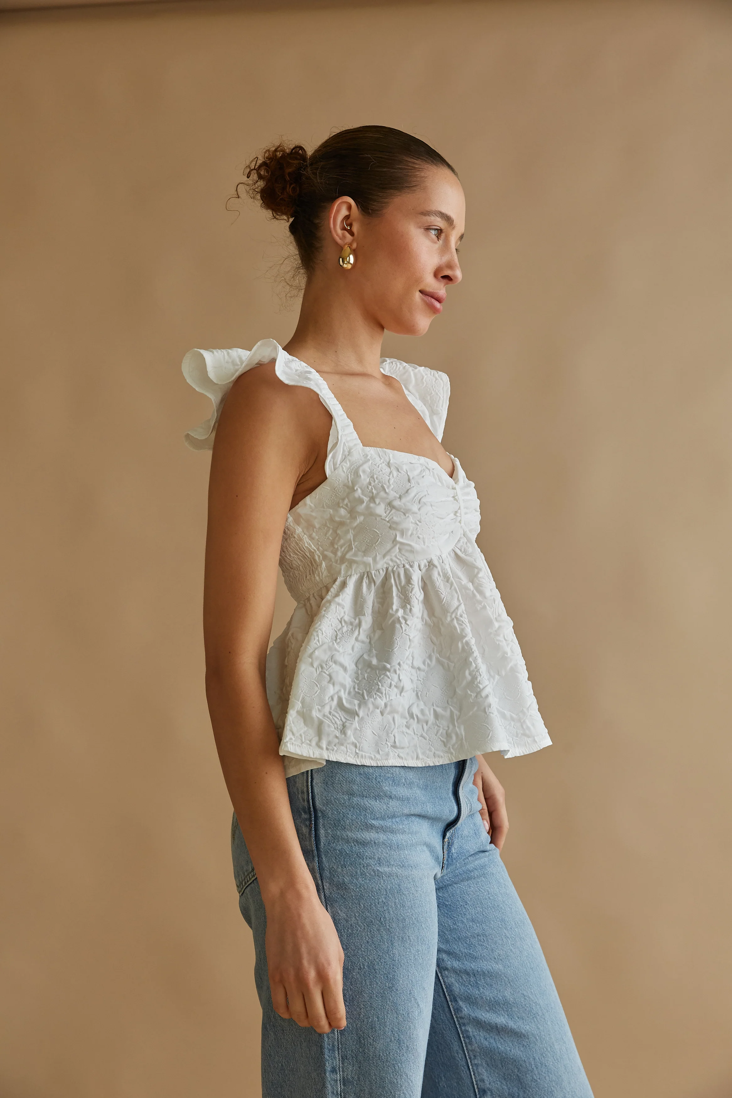 Ashton Ruffle Sleeve Babydoll Top