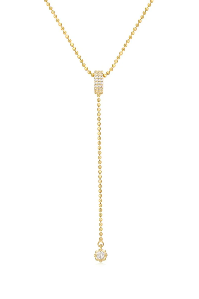 LUV AJ Ball Chain Lariat Necklace