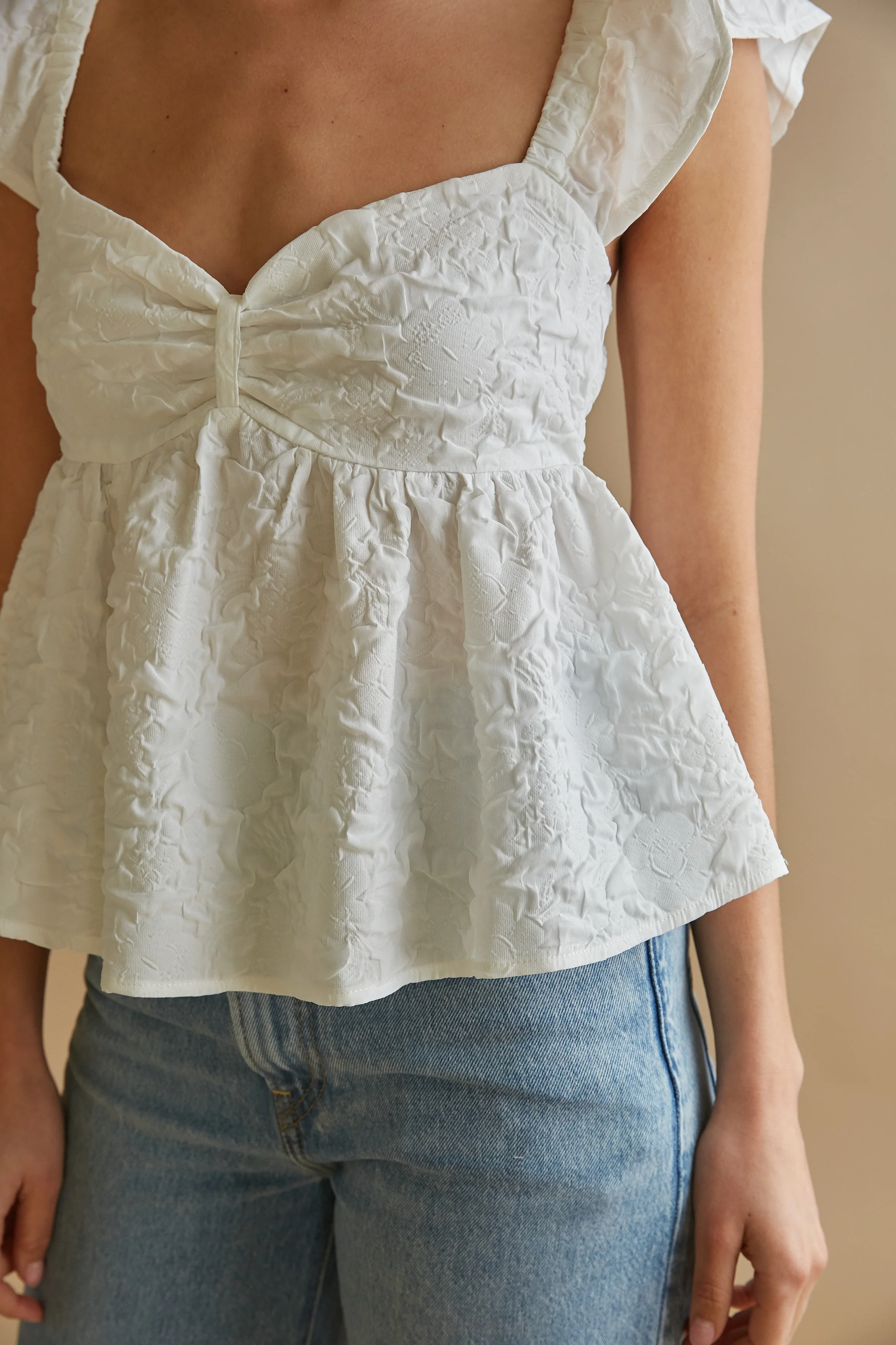 Ashton Ruffle Sleeve Babydoll Top