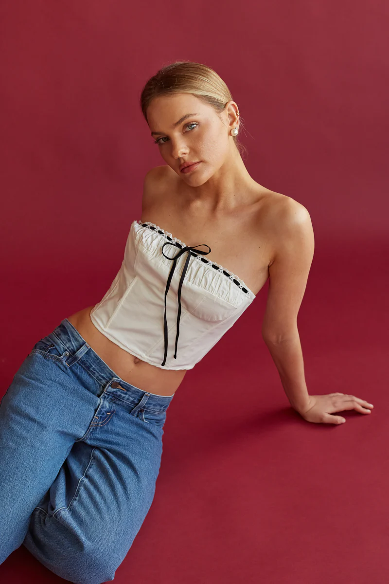 Tate Strapless Contrast Corset Top