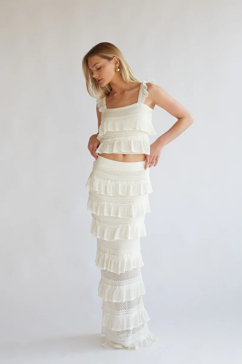 Colette Crochet Top and Maxi Skirt Set