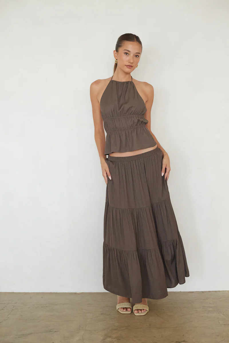 Hope Ruched Open Back Top