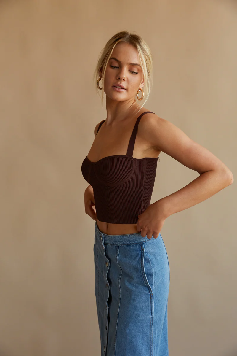 Fiore Ribbed Bustier Crop Top