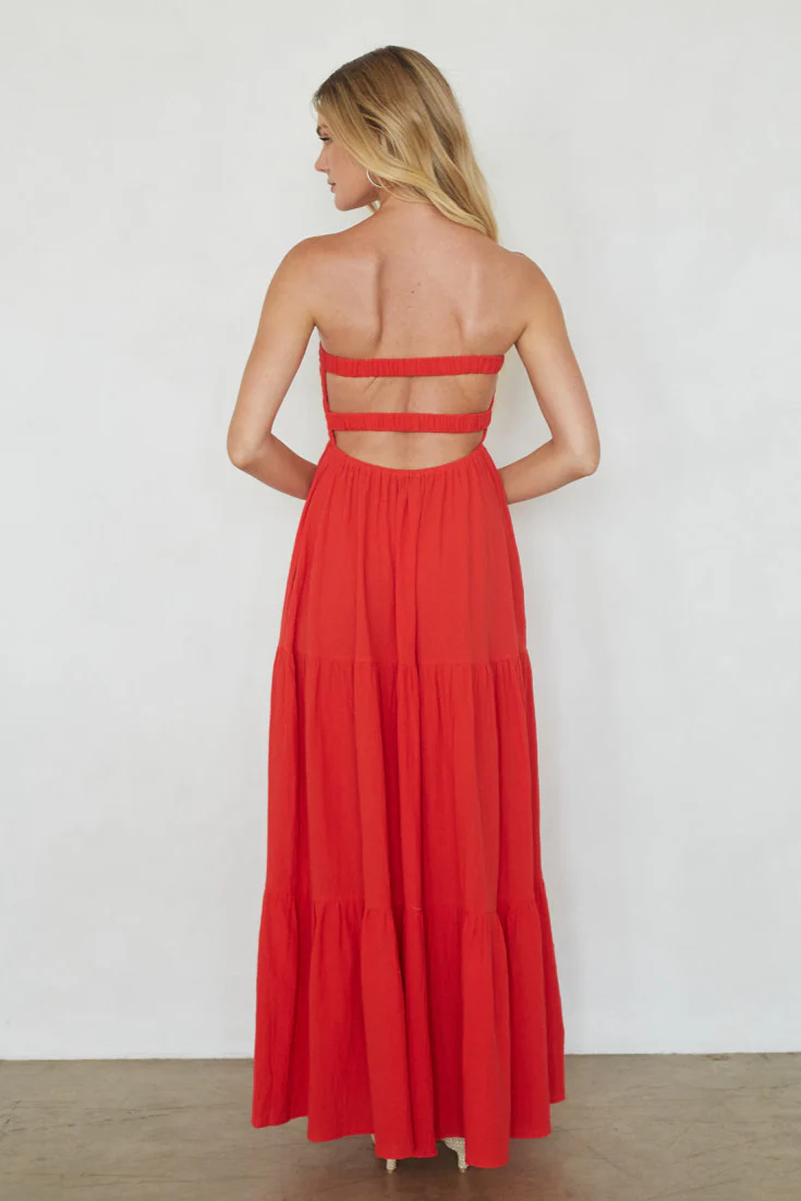 Cricket Twist Linen Maxi Dress