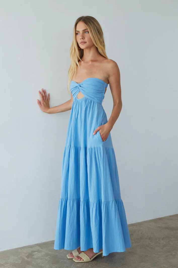 Cricket Twist Linen Maxi Dress