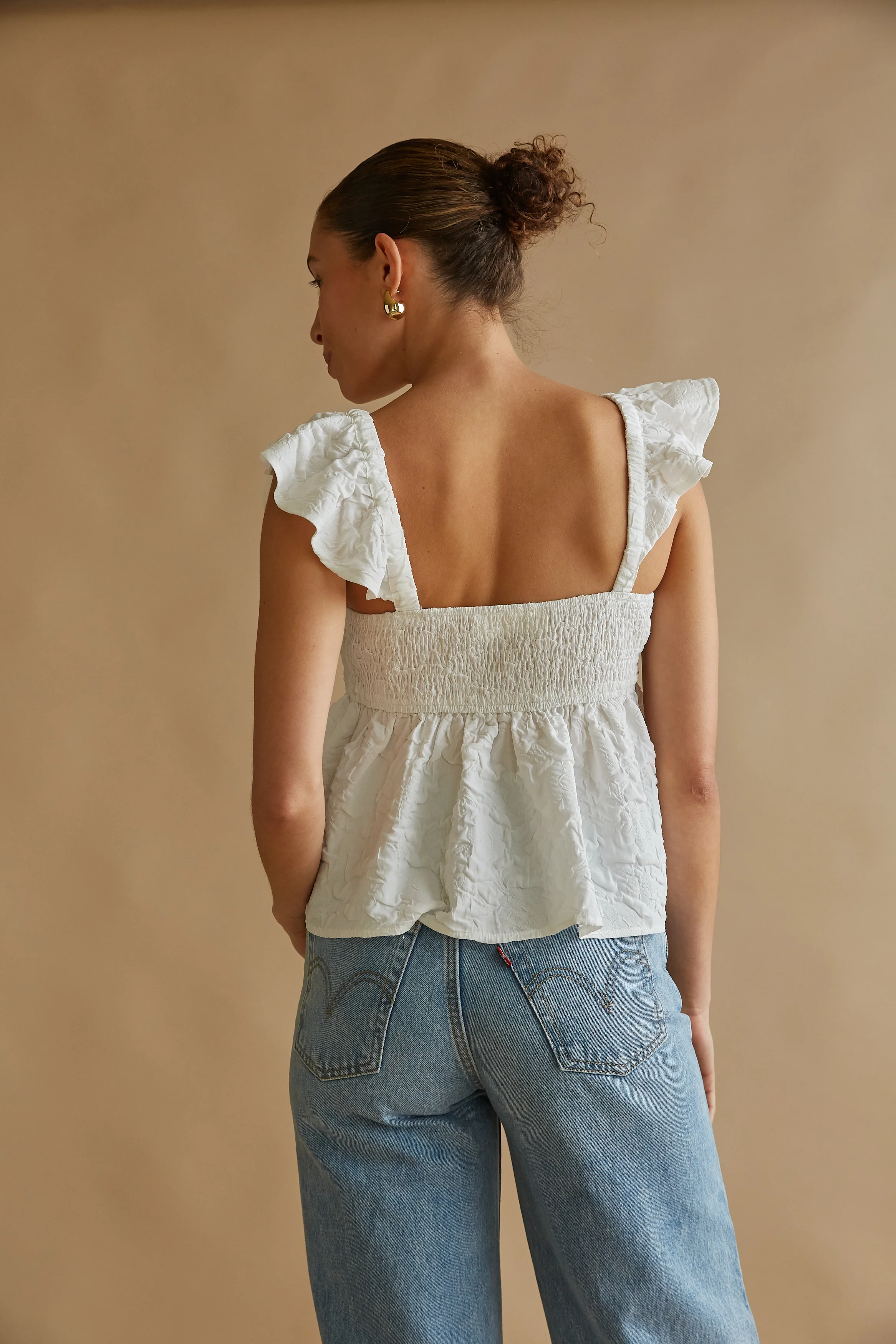 Ashton Ruffle Sleeve Babydoll Top