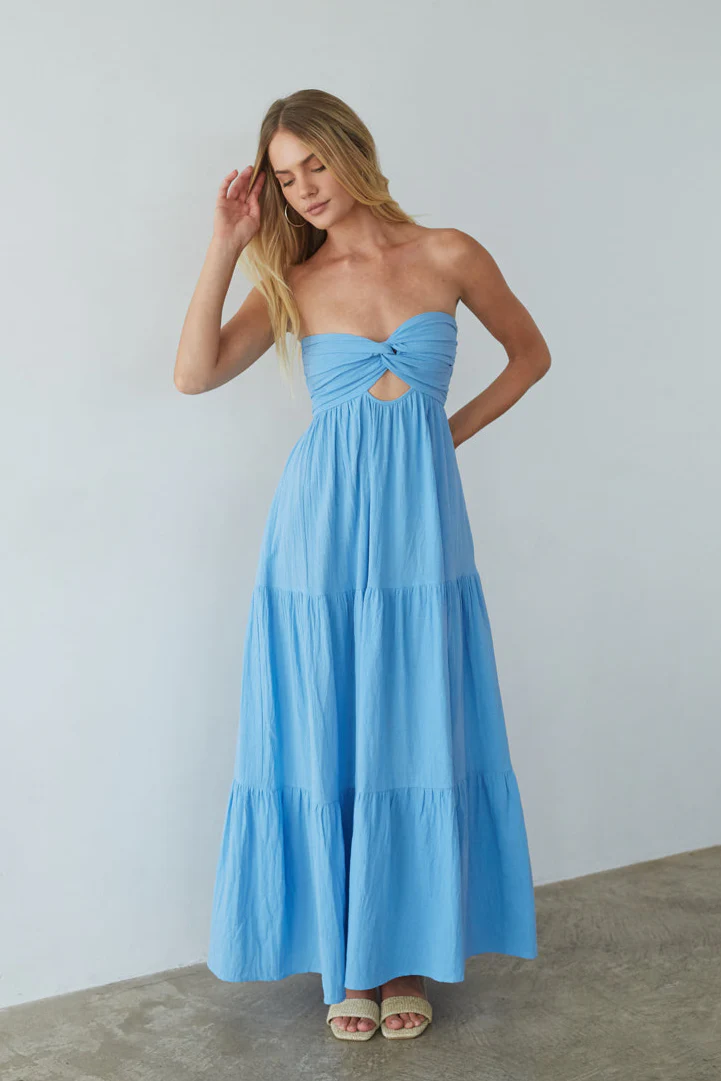 Cricket Twist Linen Maxi Dress
