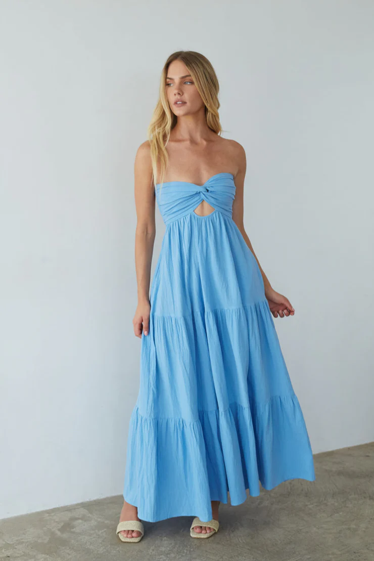 Cricket Twist Linen Maxi Dress