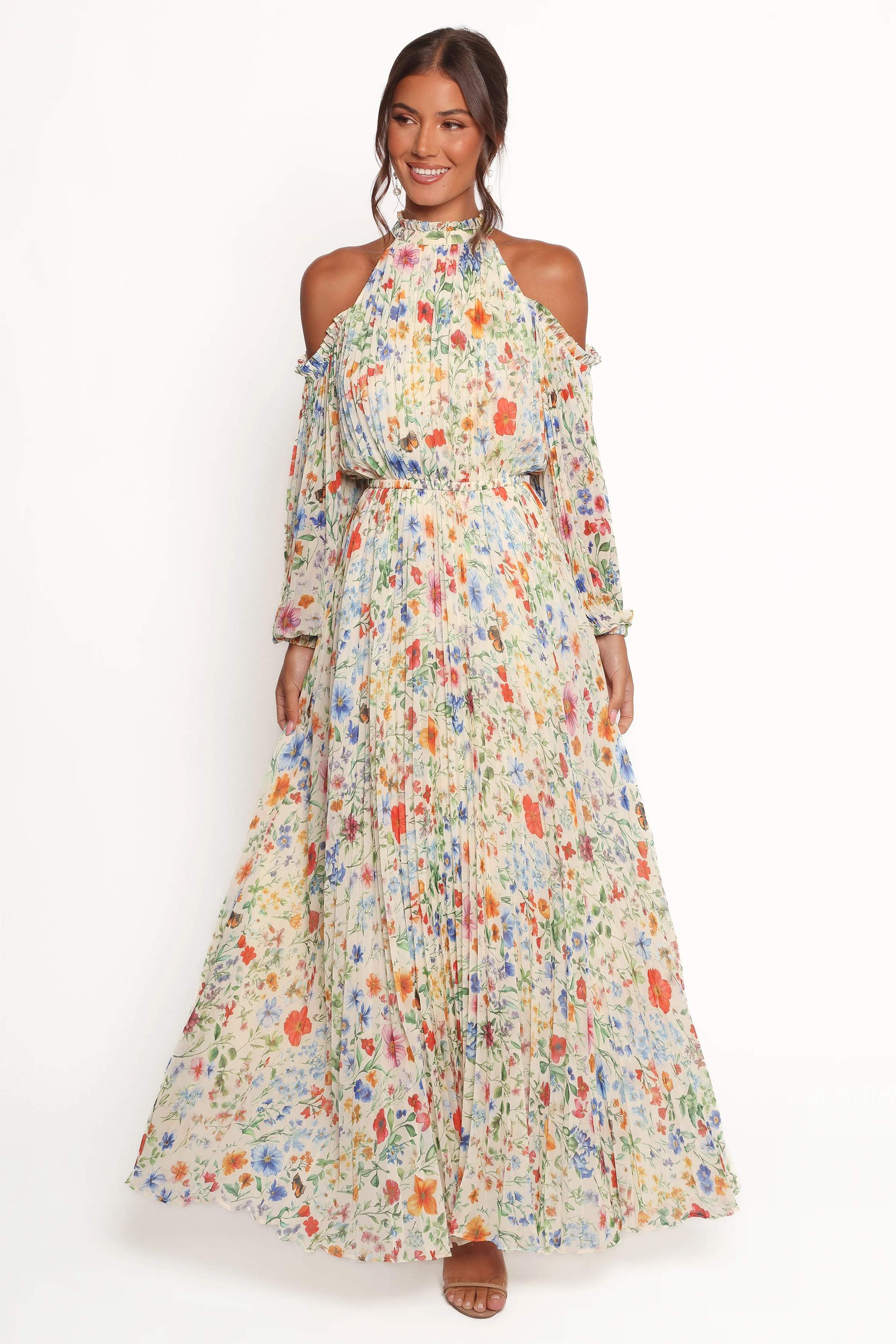 Hilary Pleated Maxi Dress - Garden Floral
