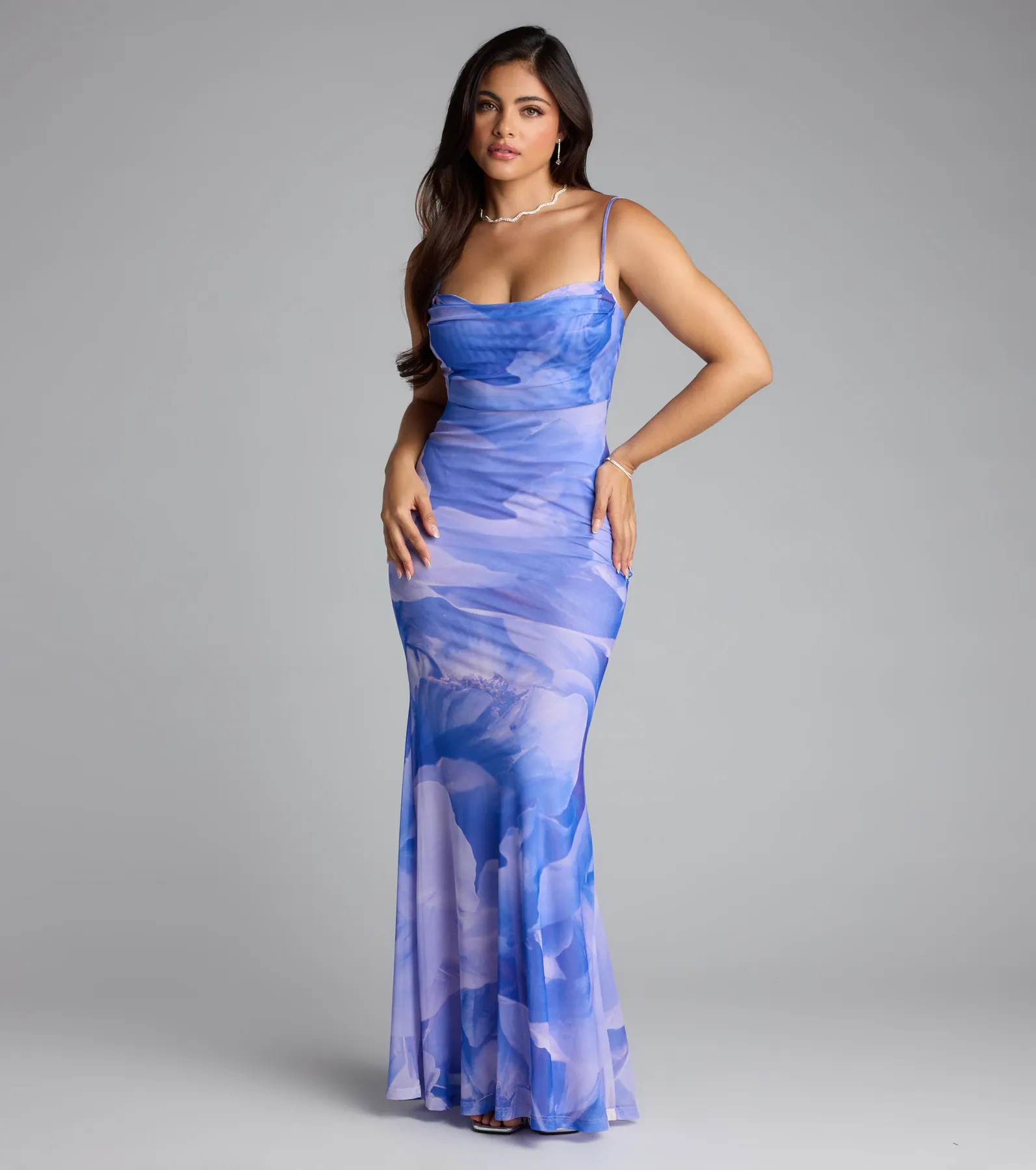 Coastal Luxe Floral Mermaid Maxi Dress