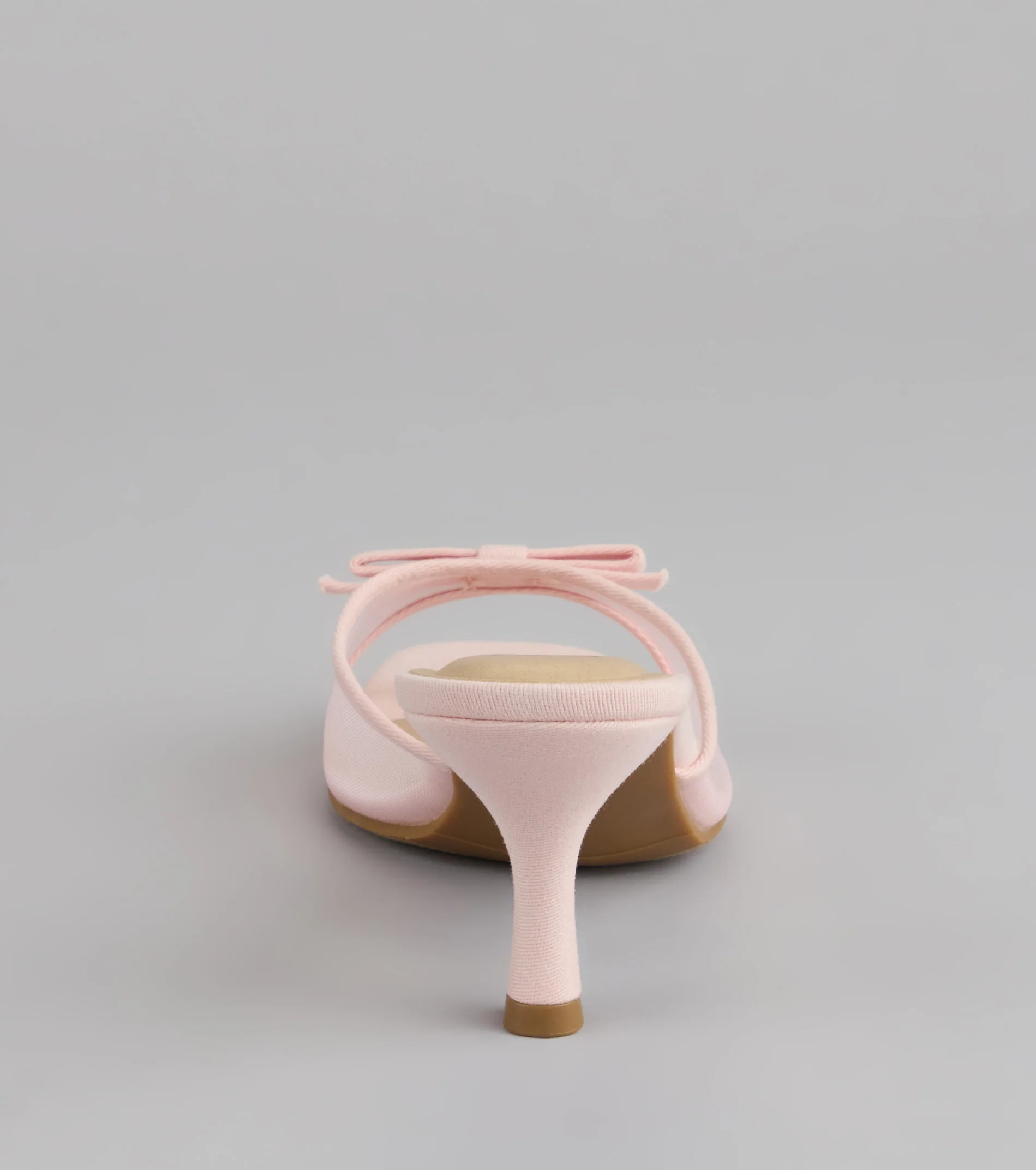 Dainty Drama Mesh Bow Kitten Mules