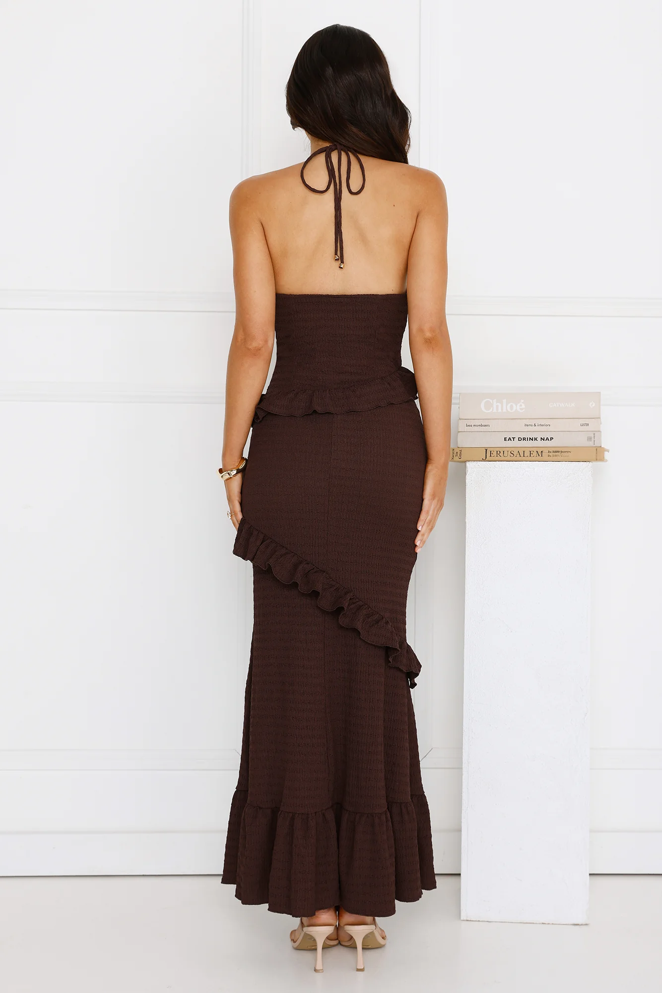 Mango Mojito Halter Maxi Dress Yellow