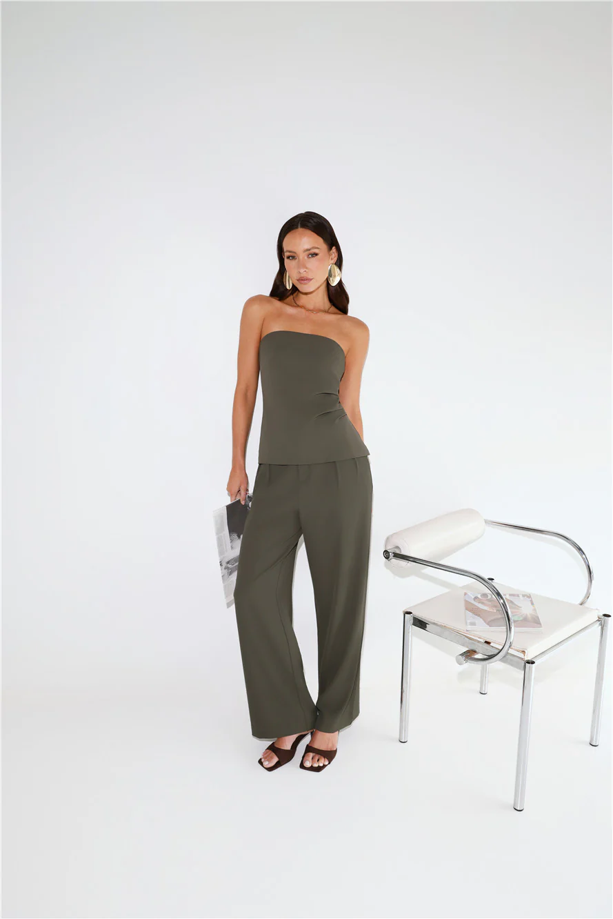 Core Cut Tailored Strapless Top White