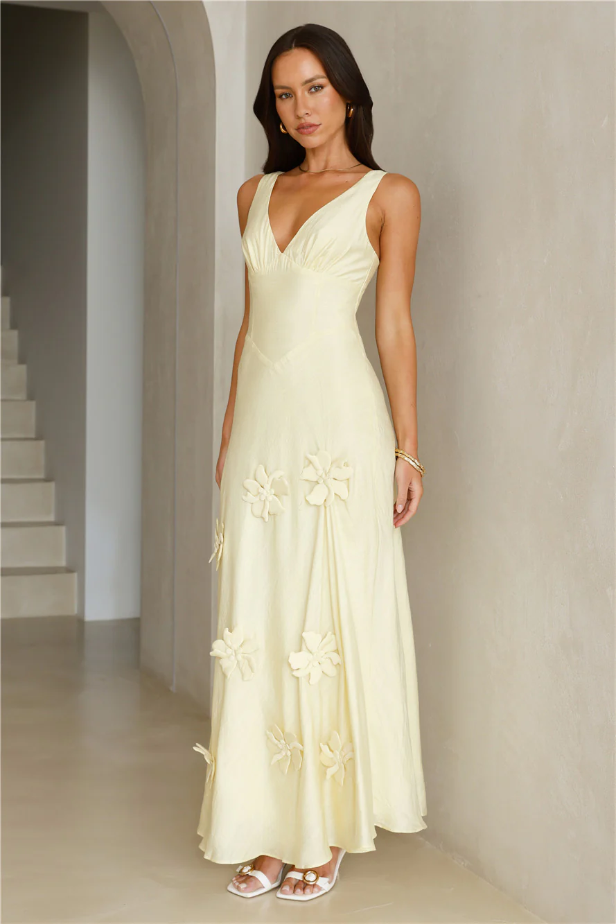 Juicy Floral Maxi Dress Yellow