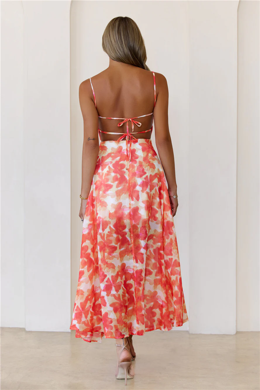 All Eyes Here Maxi Dress Orange