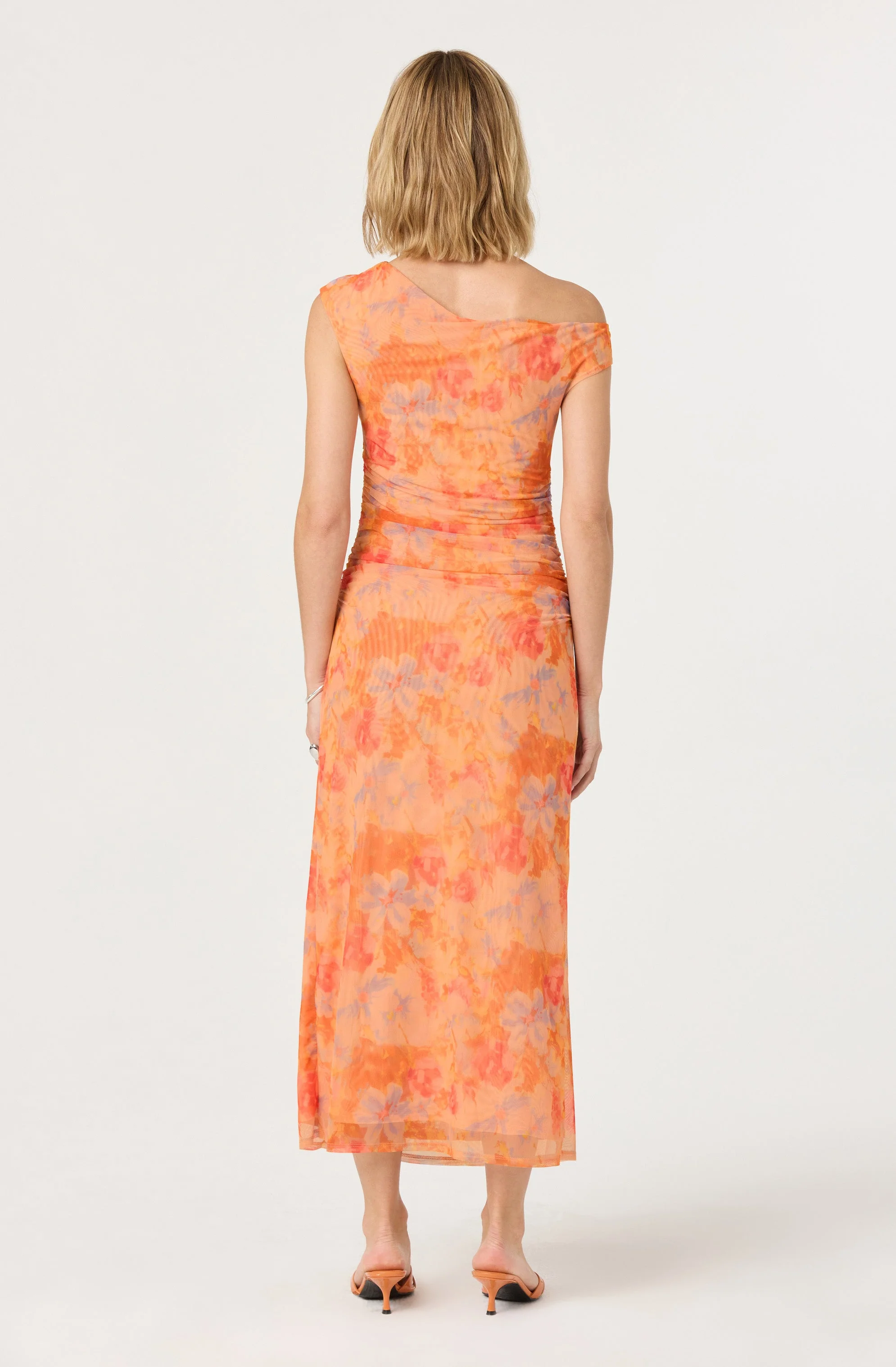 Off Shoulder Ruffle Midi Dress