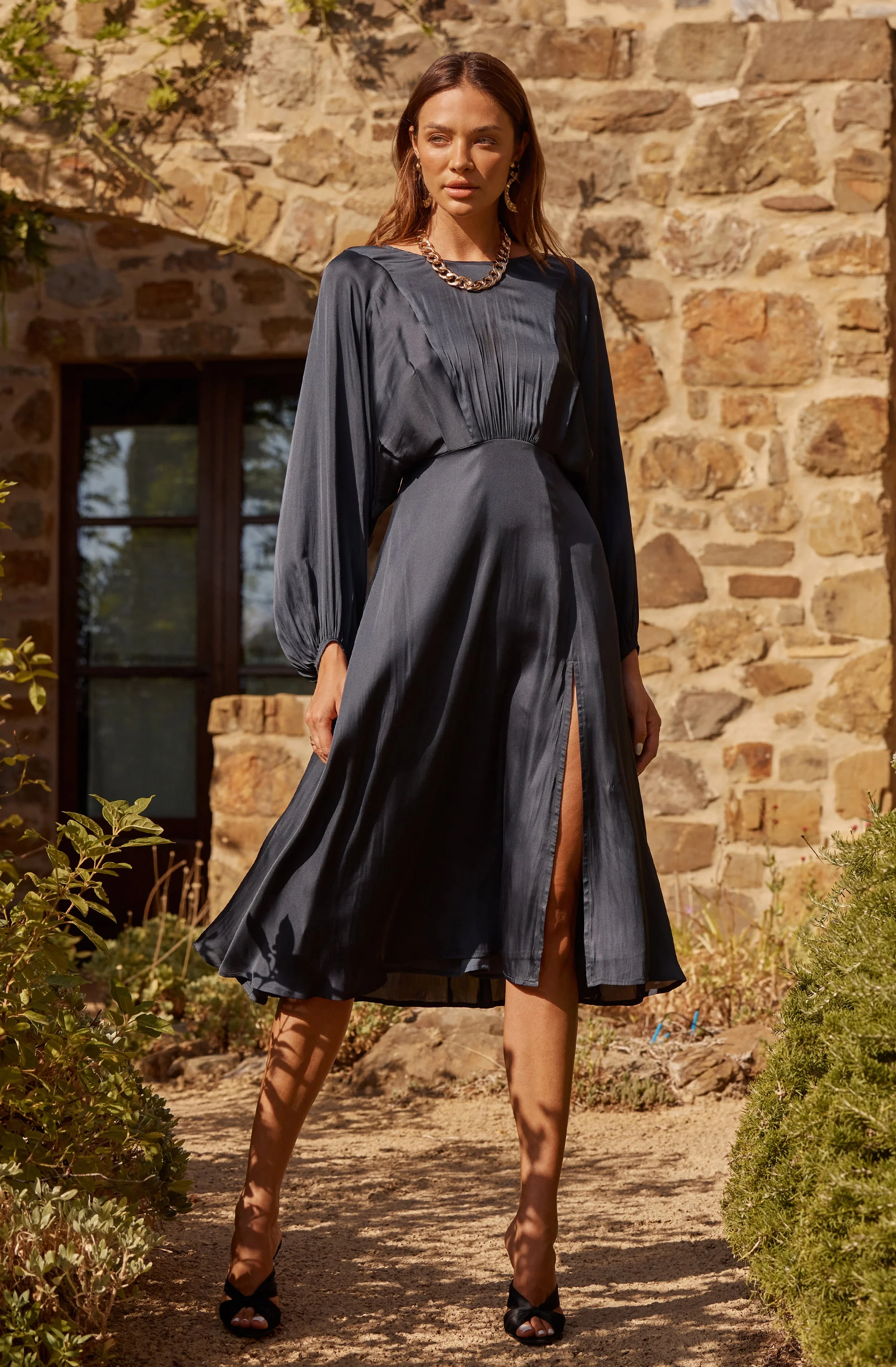 Marin Dolman Sleeve Midi Dress